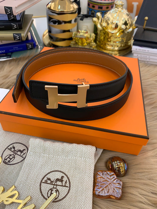 H Belt w/ Rosegold Buckle