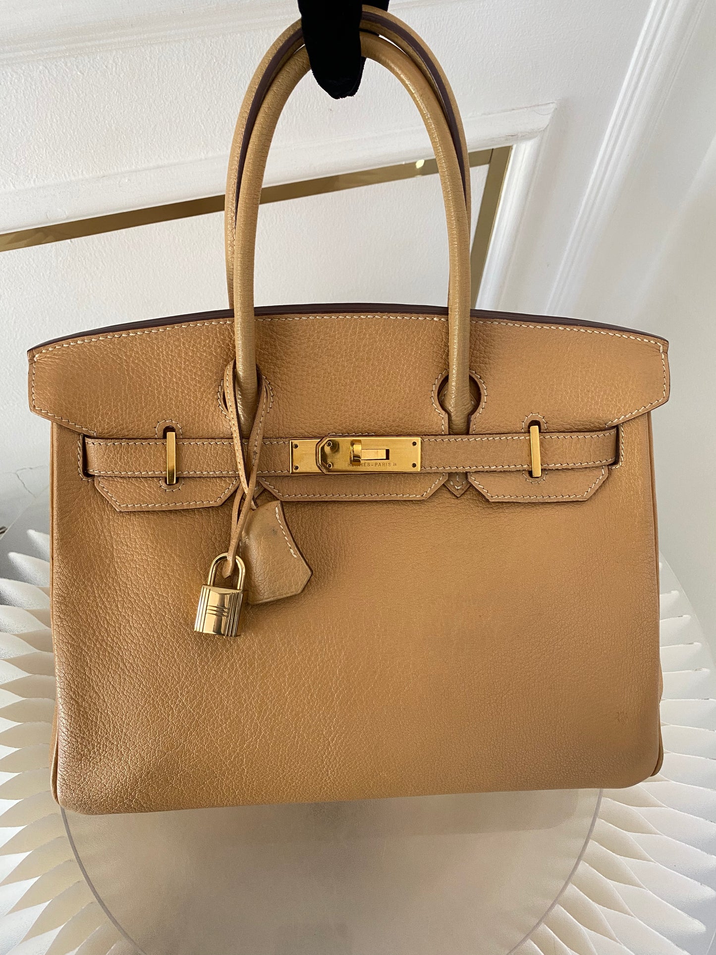 Hermes Birkin 30 Natural Sable Fjord Leather GHW