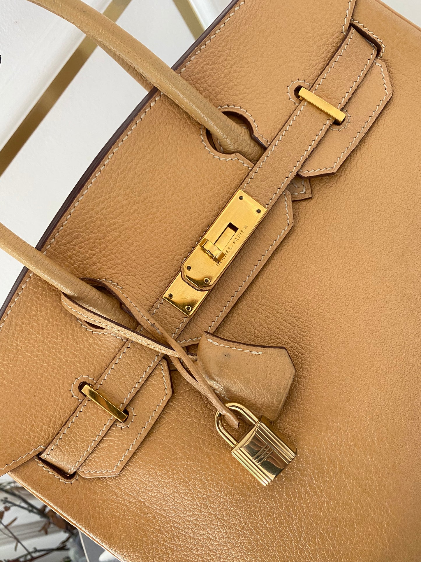Hermes Birkin 30 Natural Sable Fjord Leather GHW