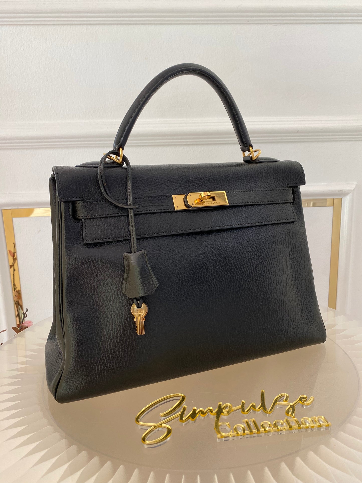 Hermes Kelly 32 Black GHW