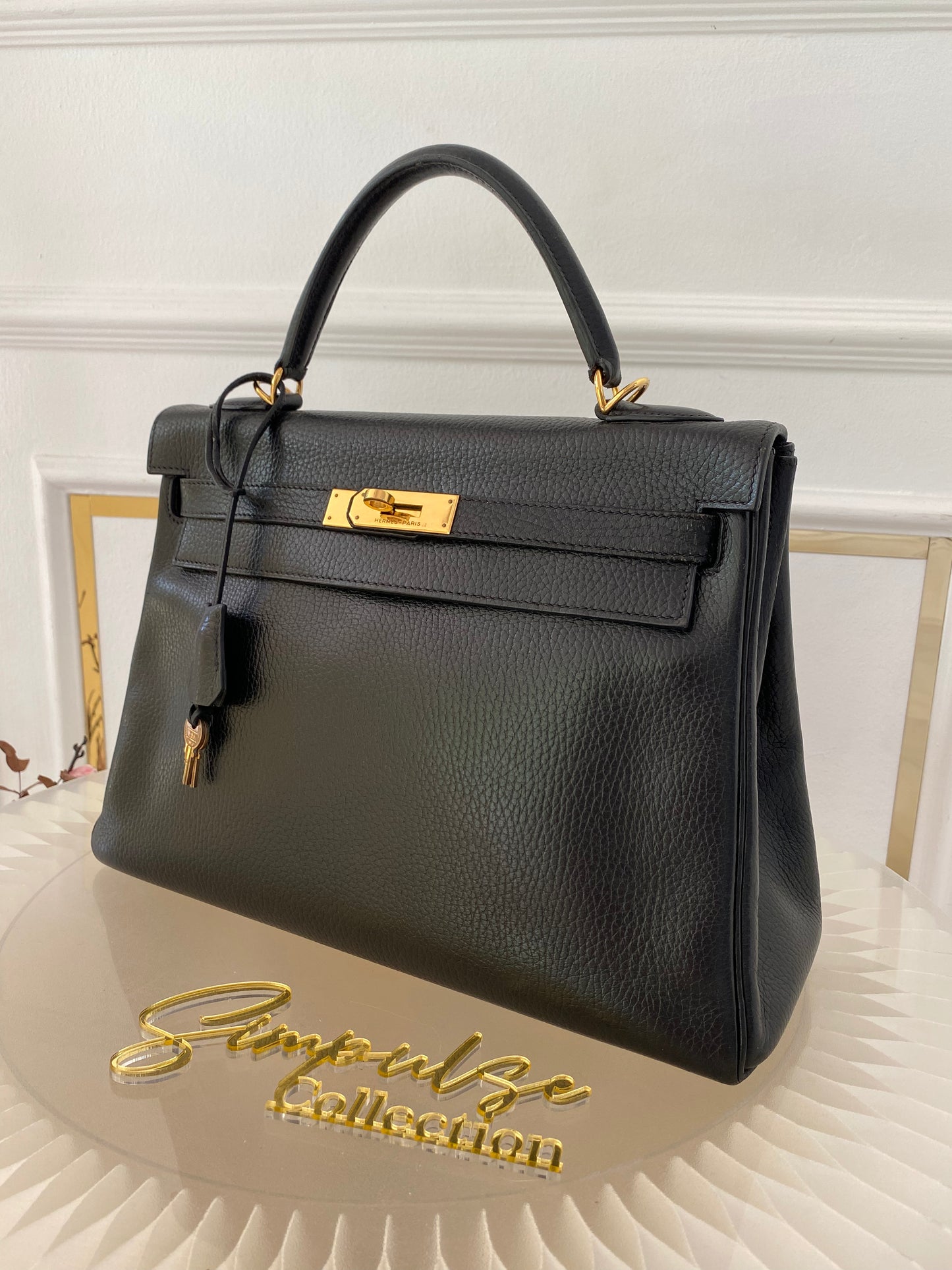Hermes Kelly 32 Black GHW