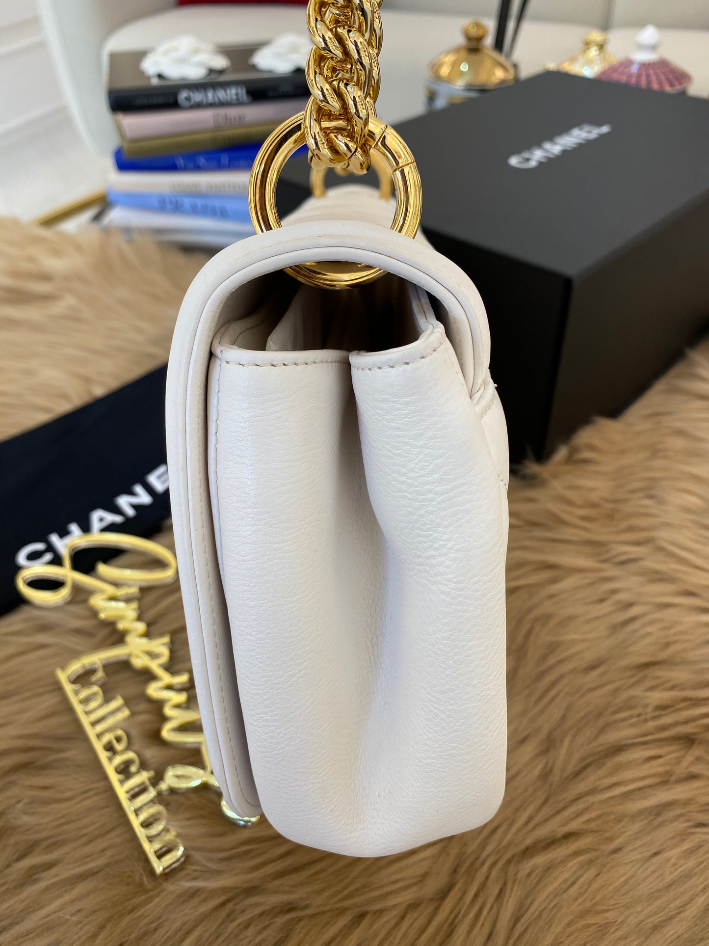 C Caviar Bag in White