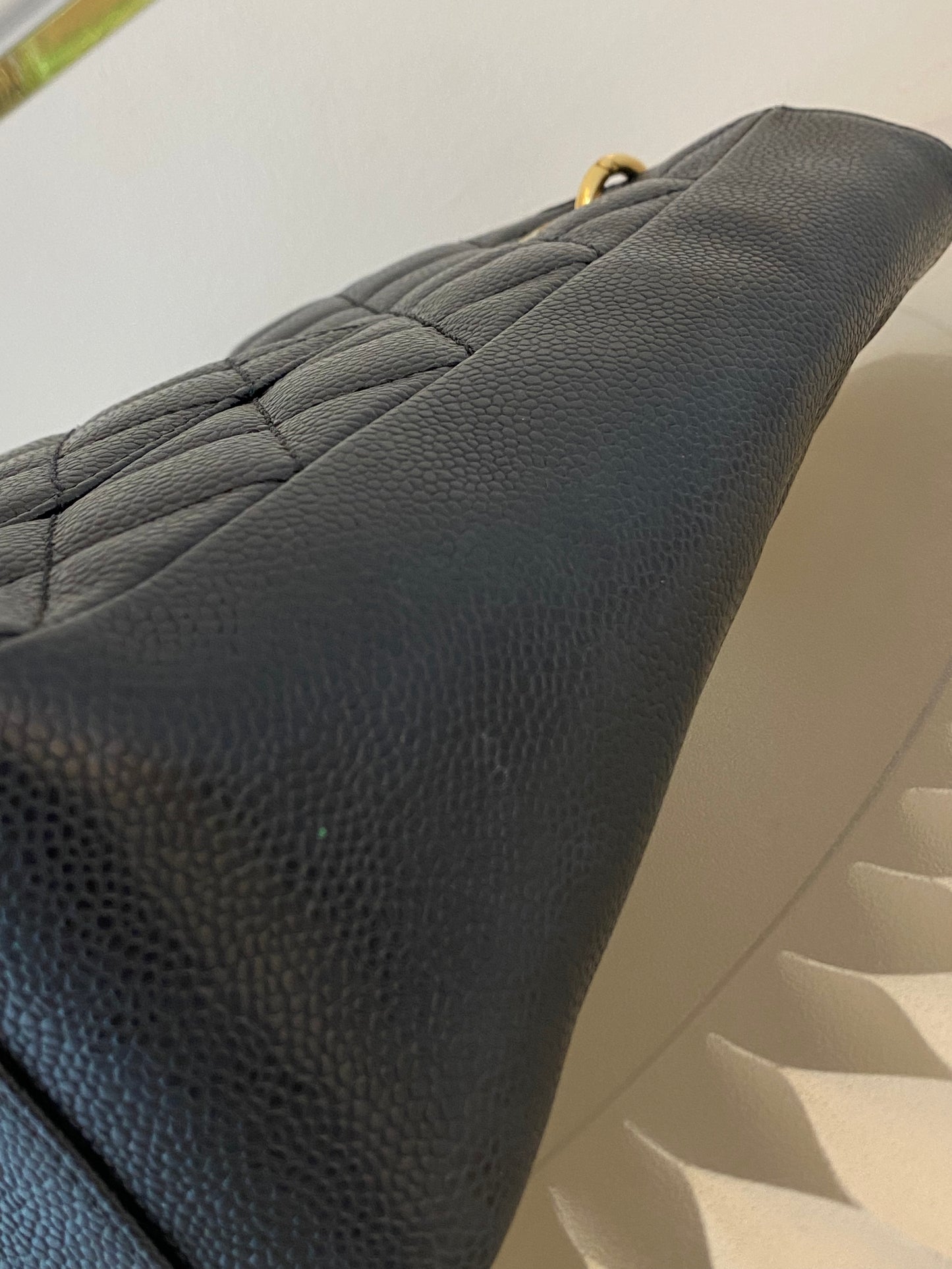 CHANEL Petite Shopping Tote Black Quilted Caviar