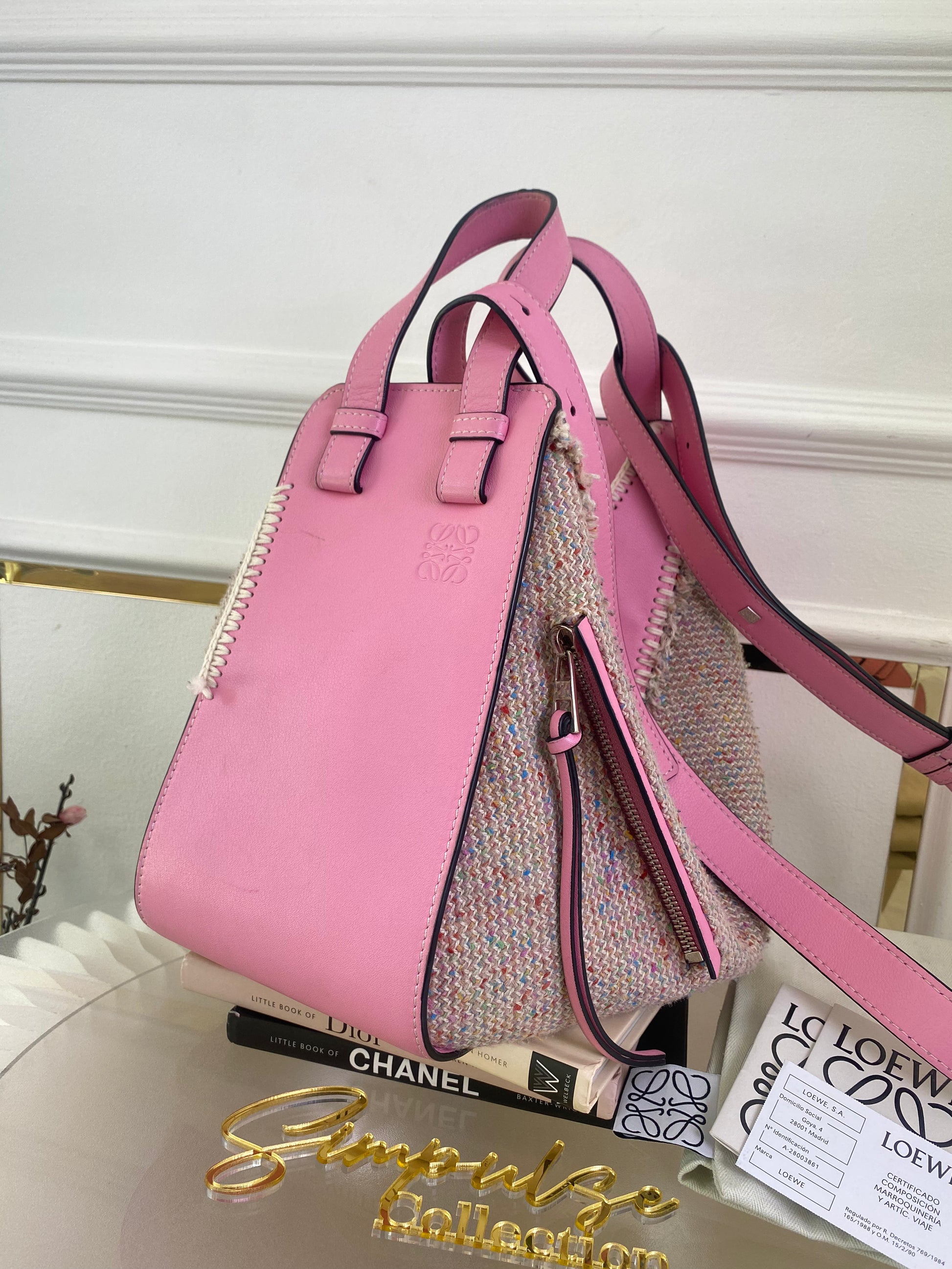Loewe Pink Small Tweed Hammock Bag – Simpulse Collection PH