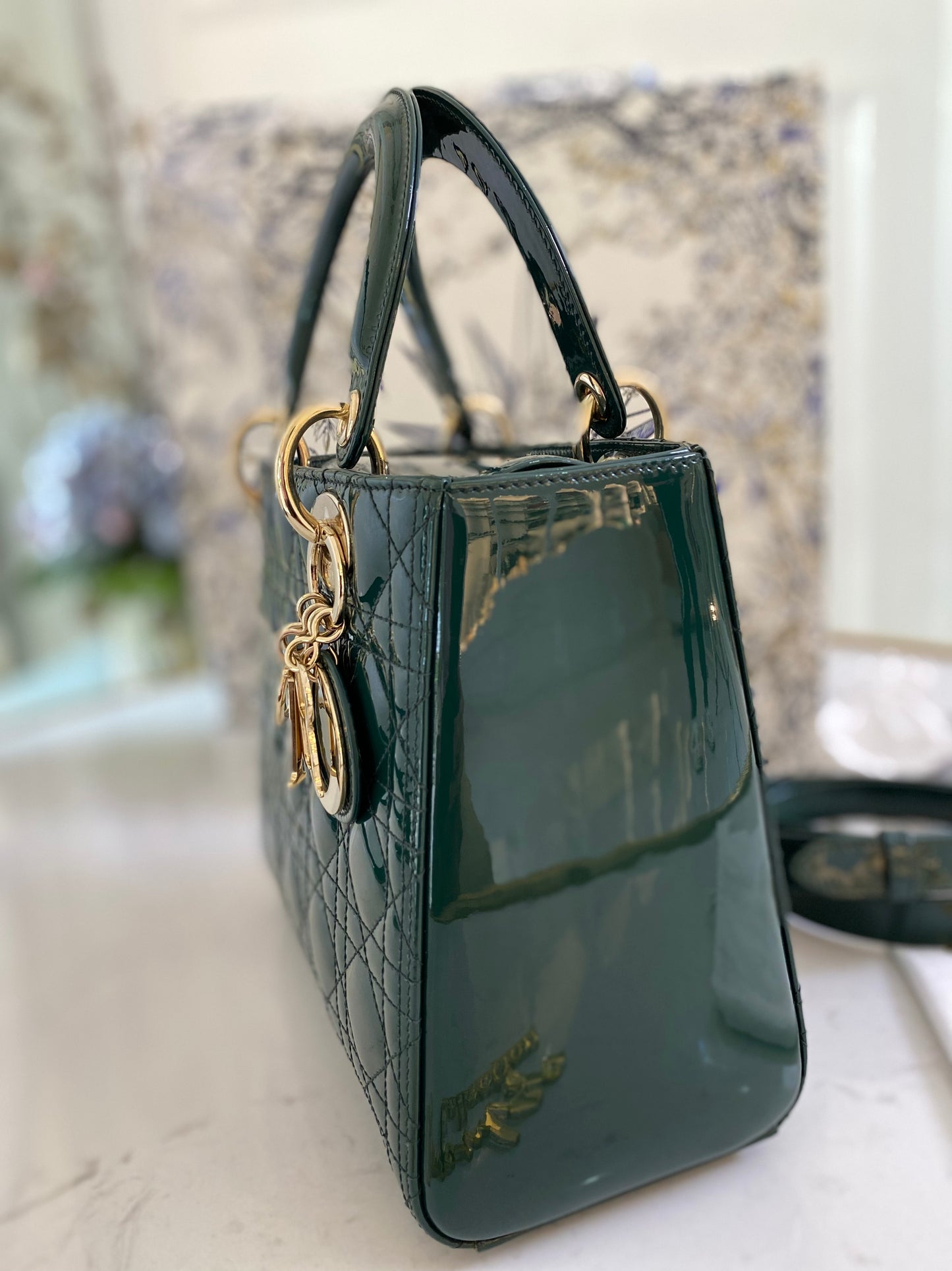 Lady D Medium Emerald Green Patent Leather