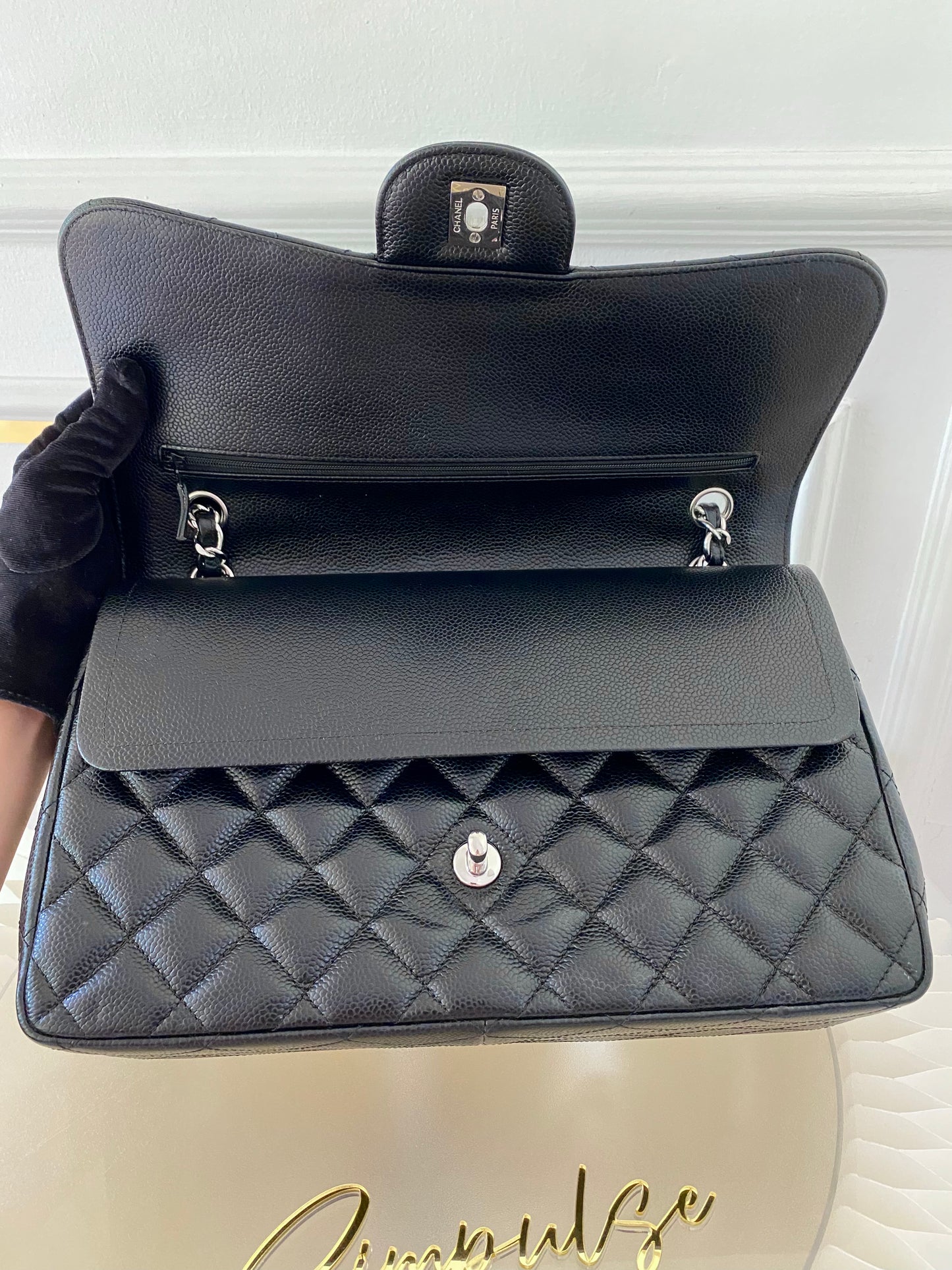 Chanel Jumbo Double Flap Caviar SHW