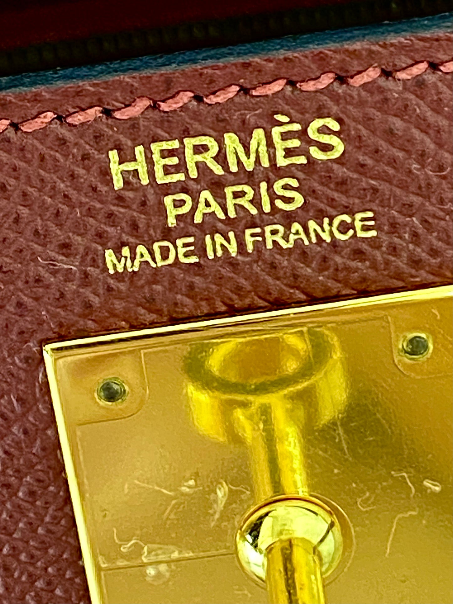 HERMES Kelly 32 Bordeaux Epsom Sellier GHW