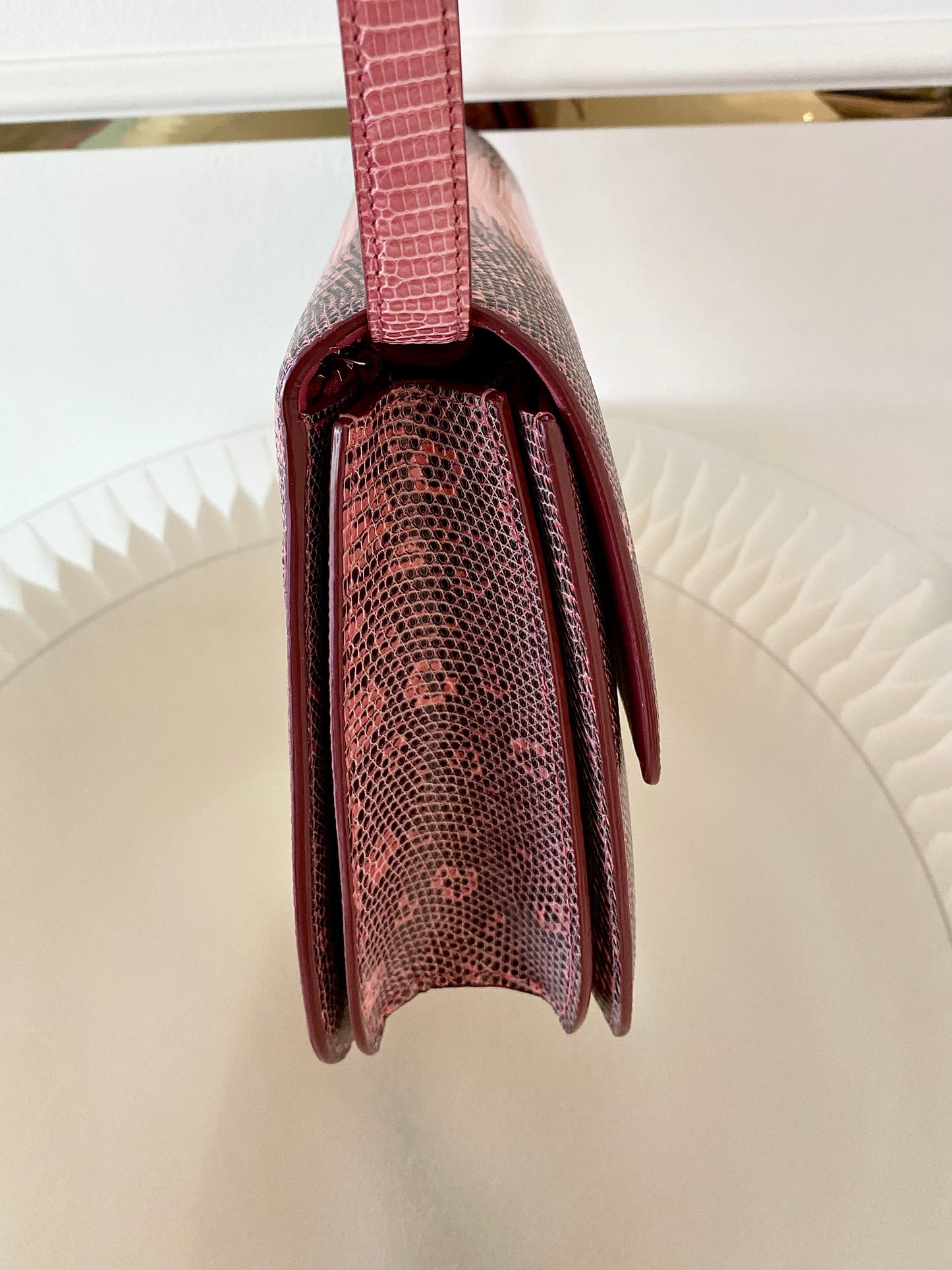 CELINE Medium Classic Box Pink/Grey Lizard Bag