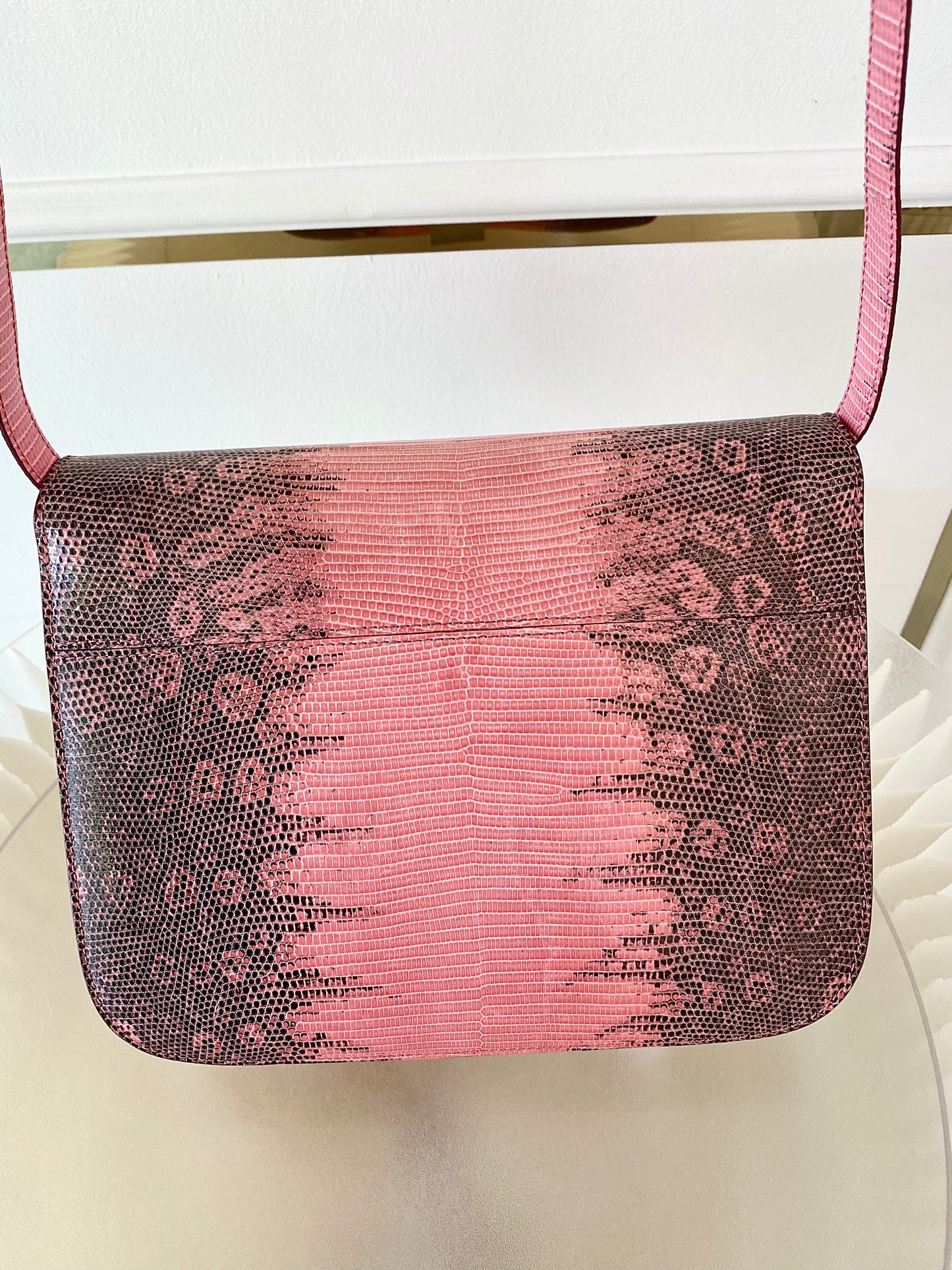CELINE Medium Classic Box Pink/Grey Lizard Bag