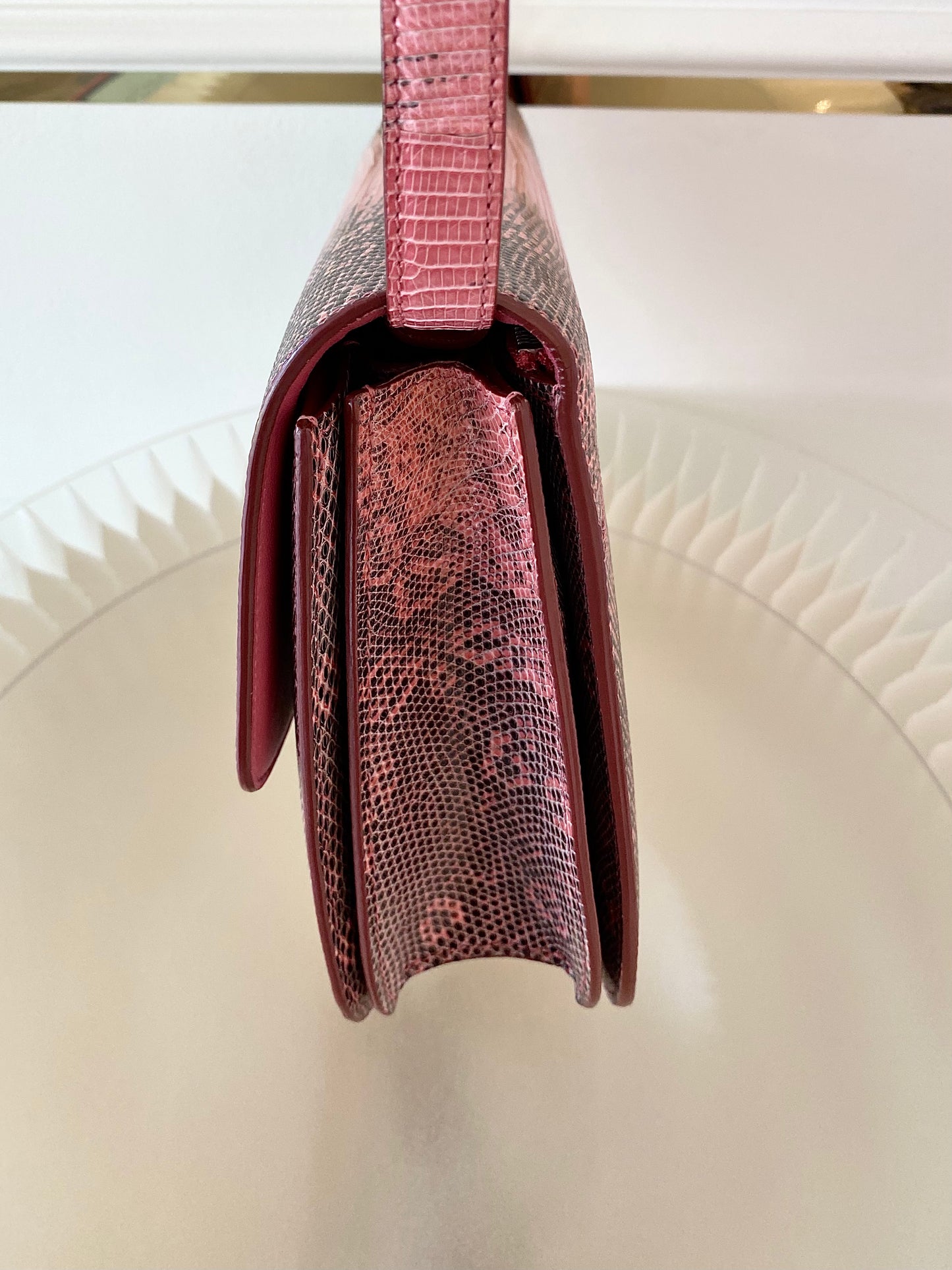CELINE Medium Classic Box Pink/Grey Lizard Bag