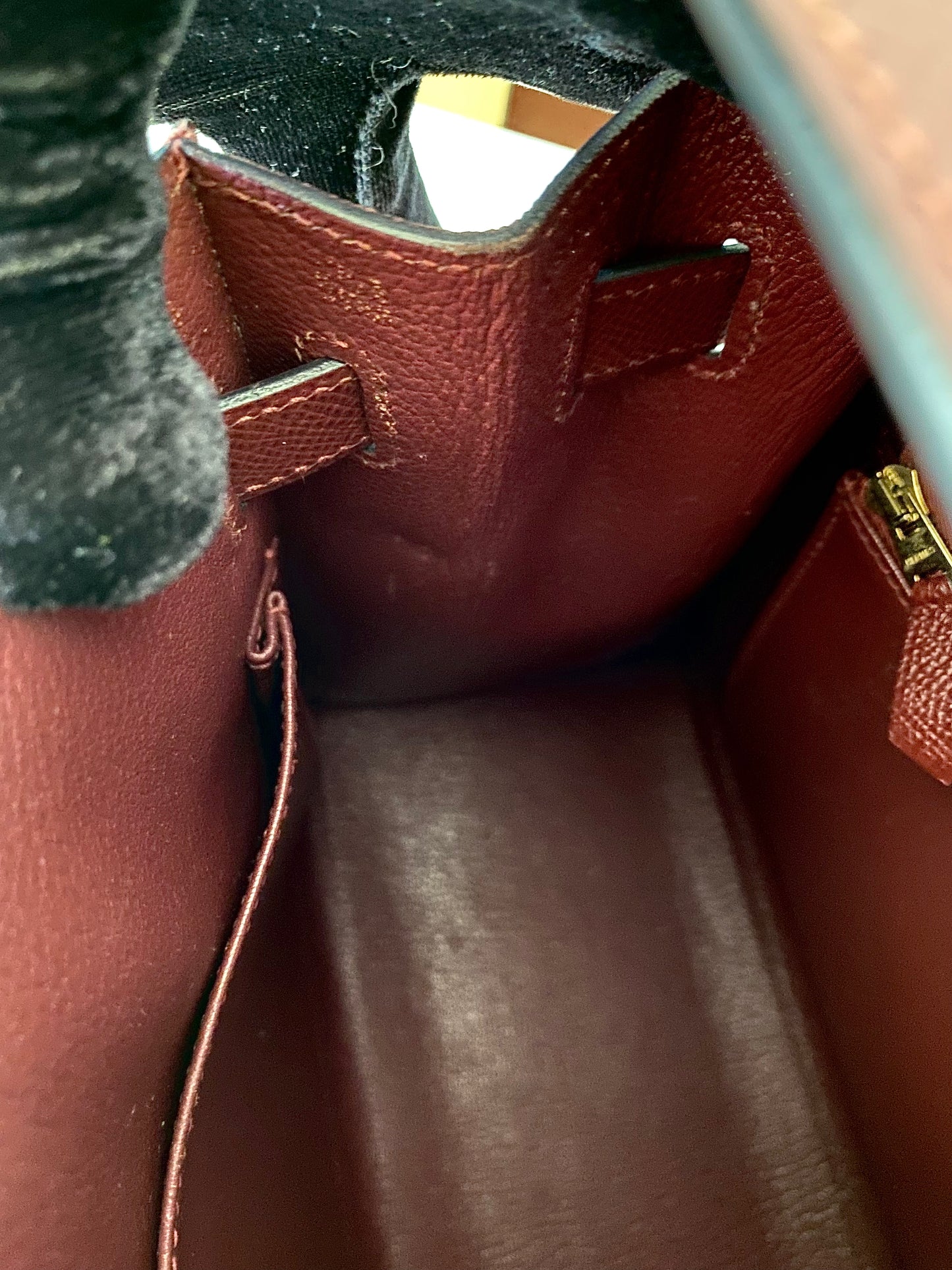 HERMES Kelly 32 Bordeaux Epsom Sellier GHW