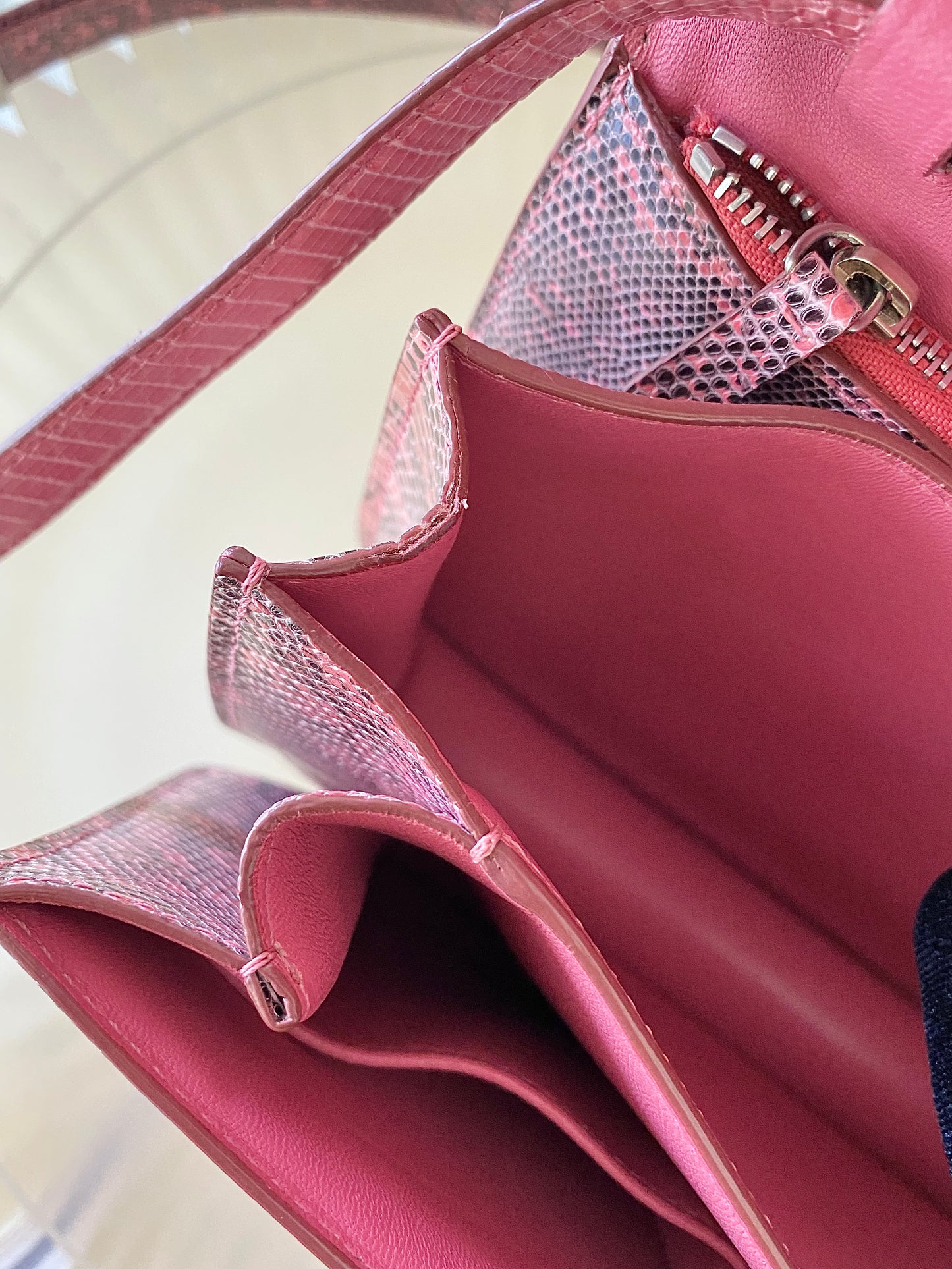 CELINE Medium Classic Box Pink/Grey Lizard Bag