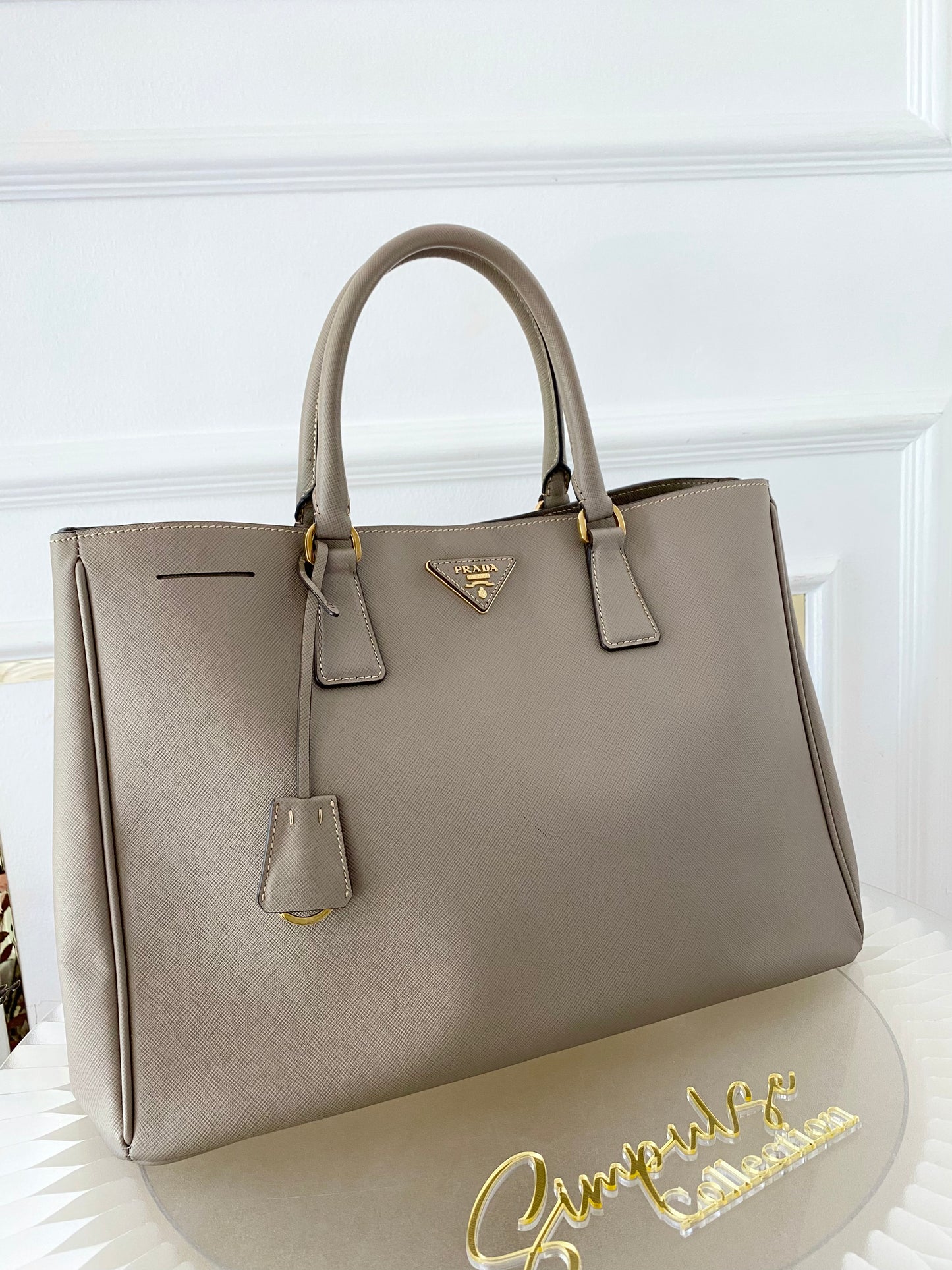 Prada  Saffiano Lux Beige Tote