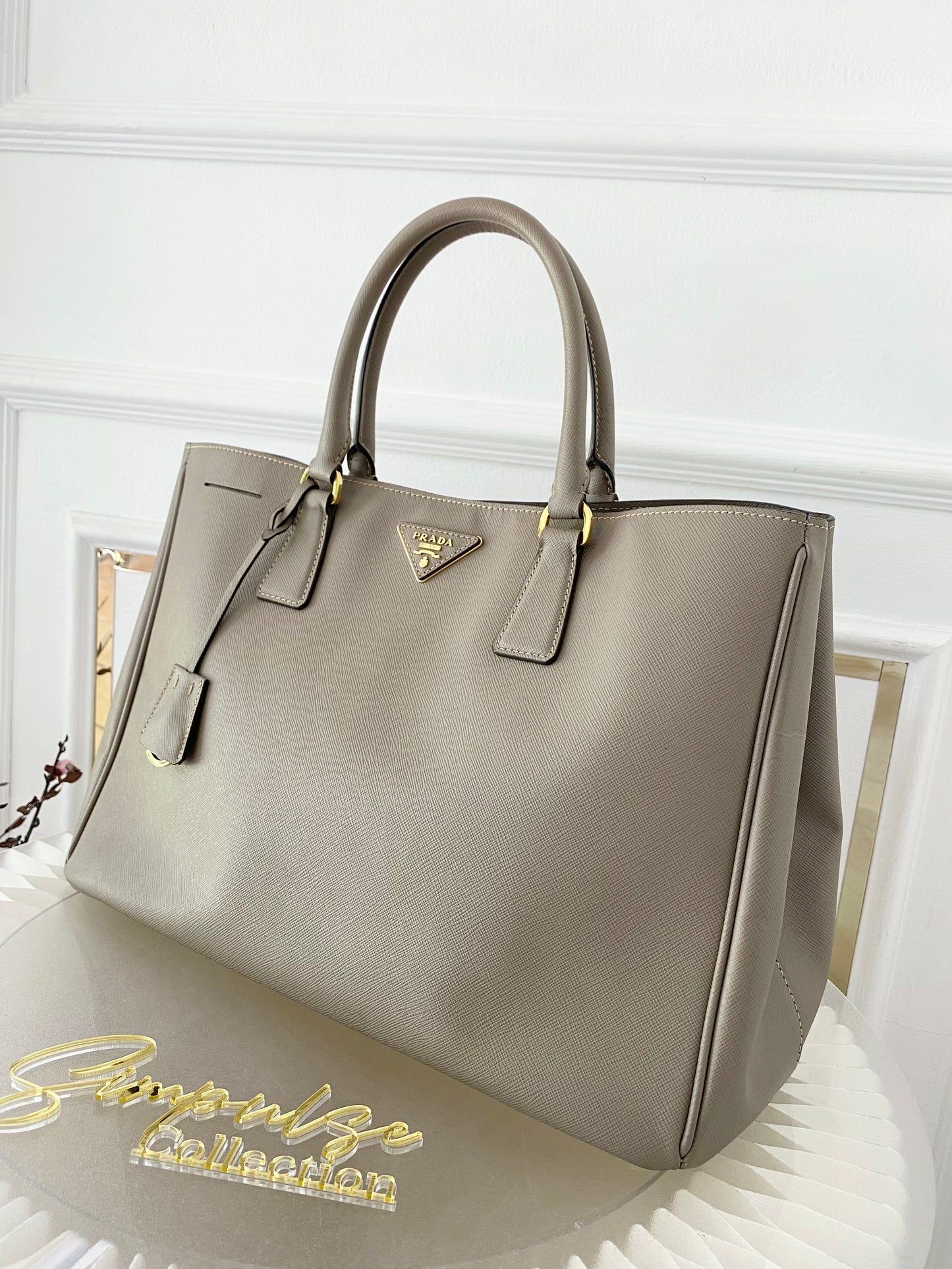 Prada  Saffiano Lux Beige Tote