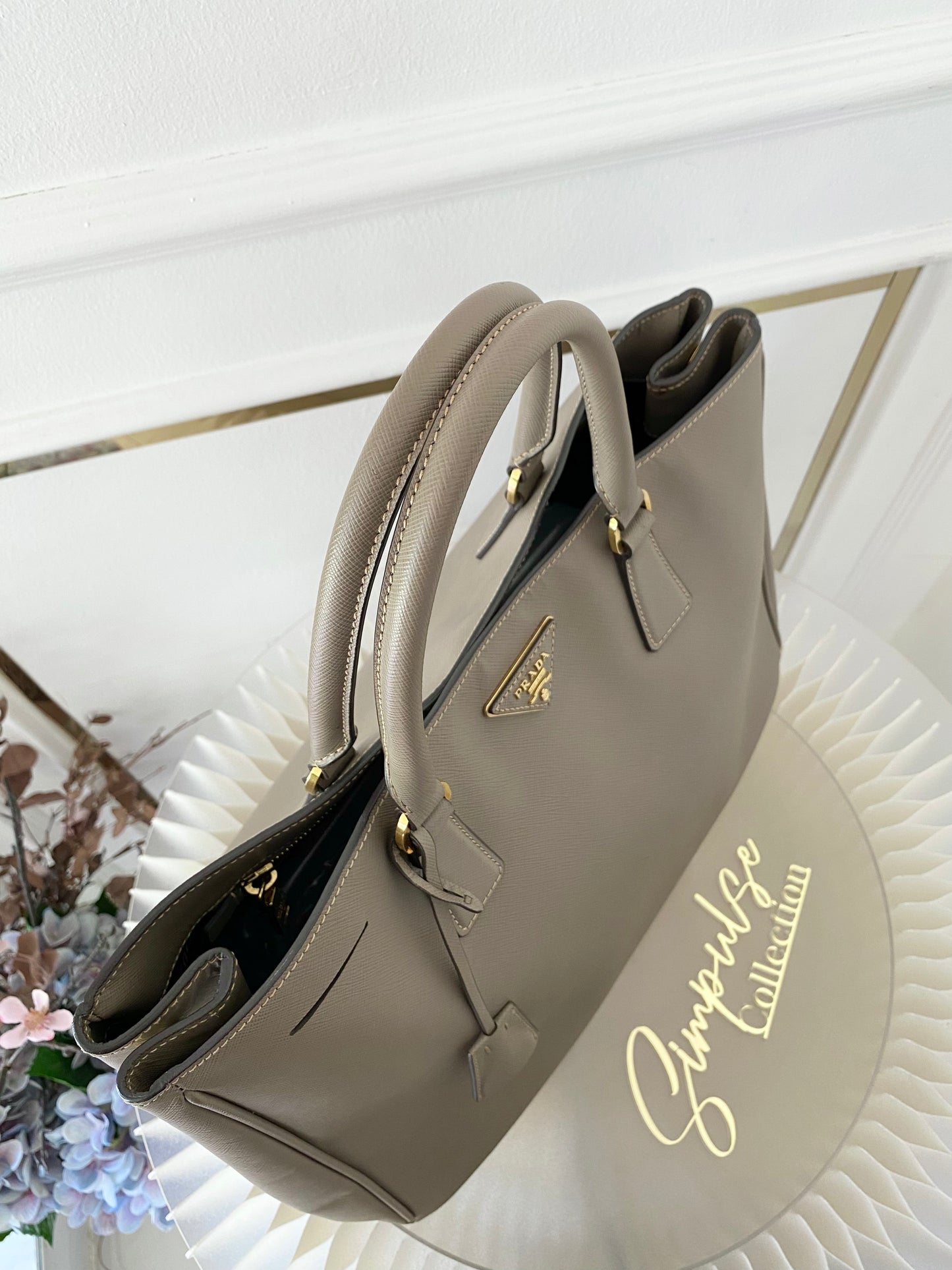 Prada  Saffiano Lux Beige Tote