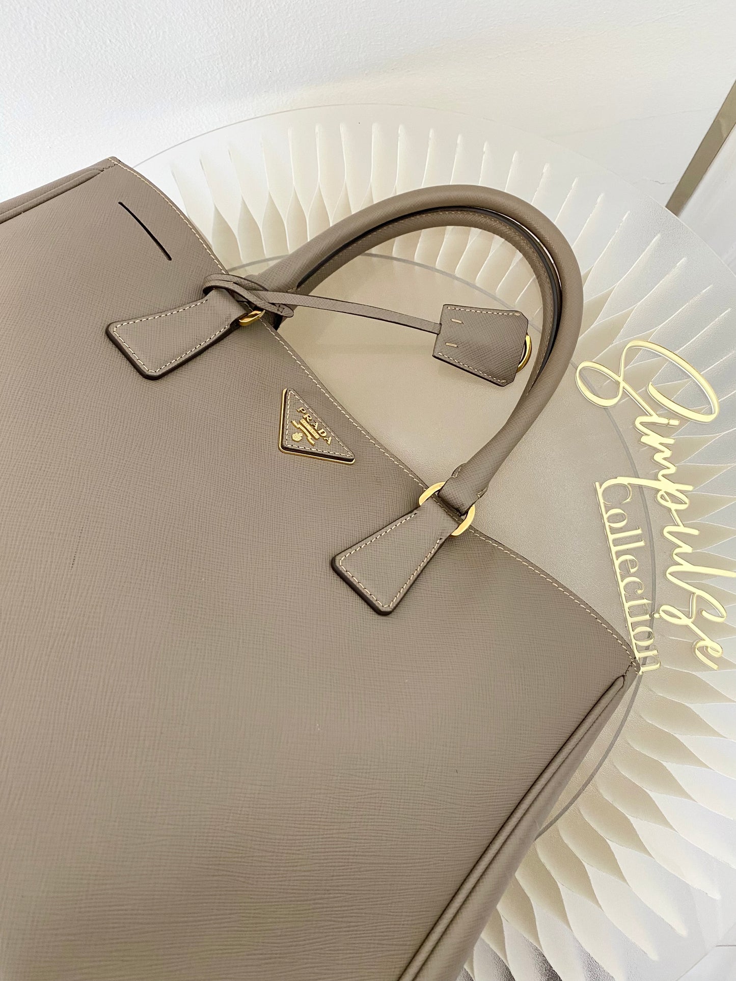 Prada  Saffiano Lux Beige Tote