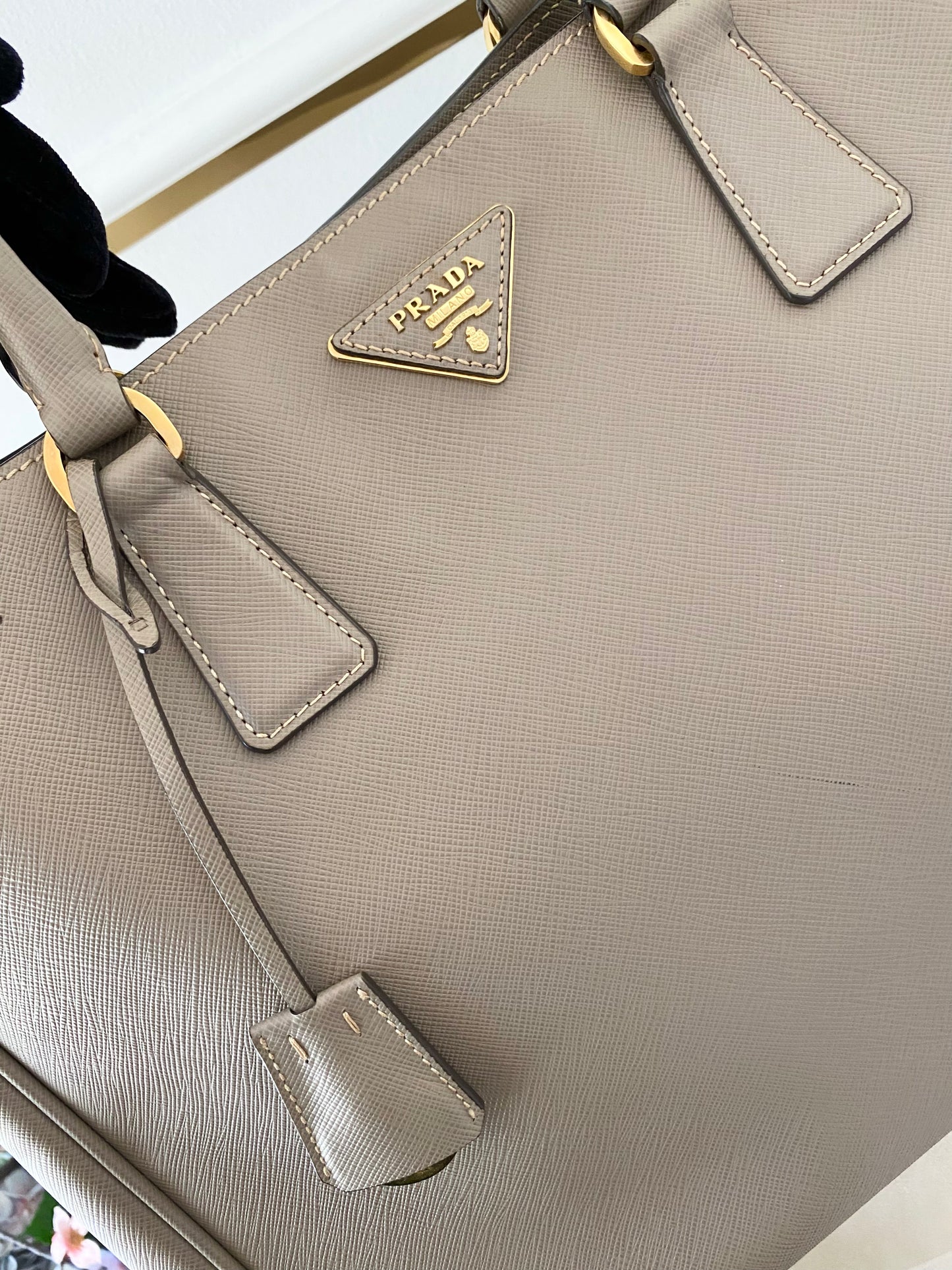 Prada  Saffiano Lux Beige Tote