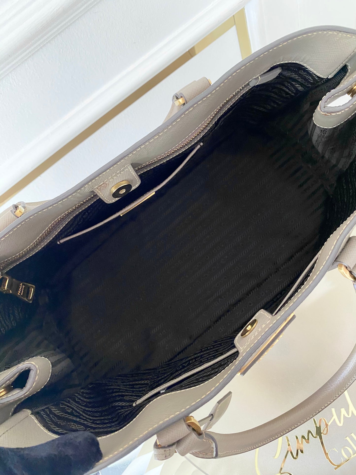 Prada  Saffiano Lux Beige Tote