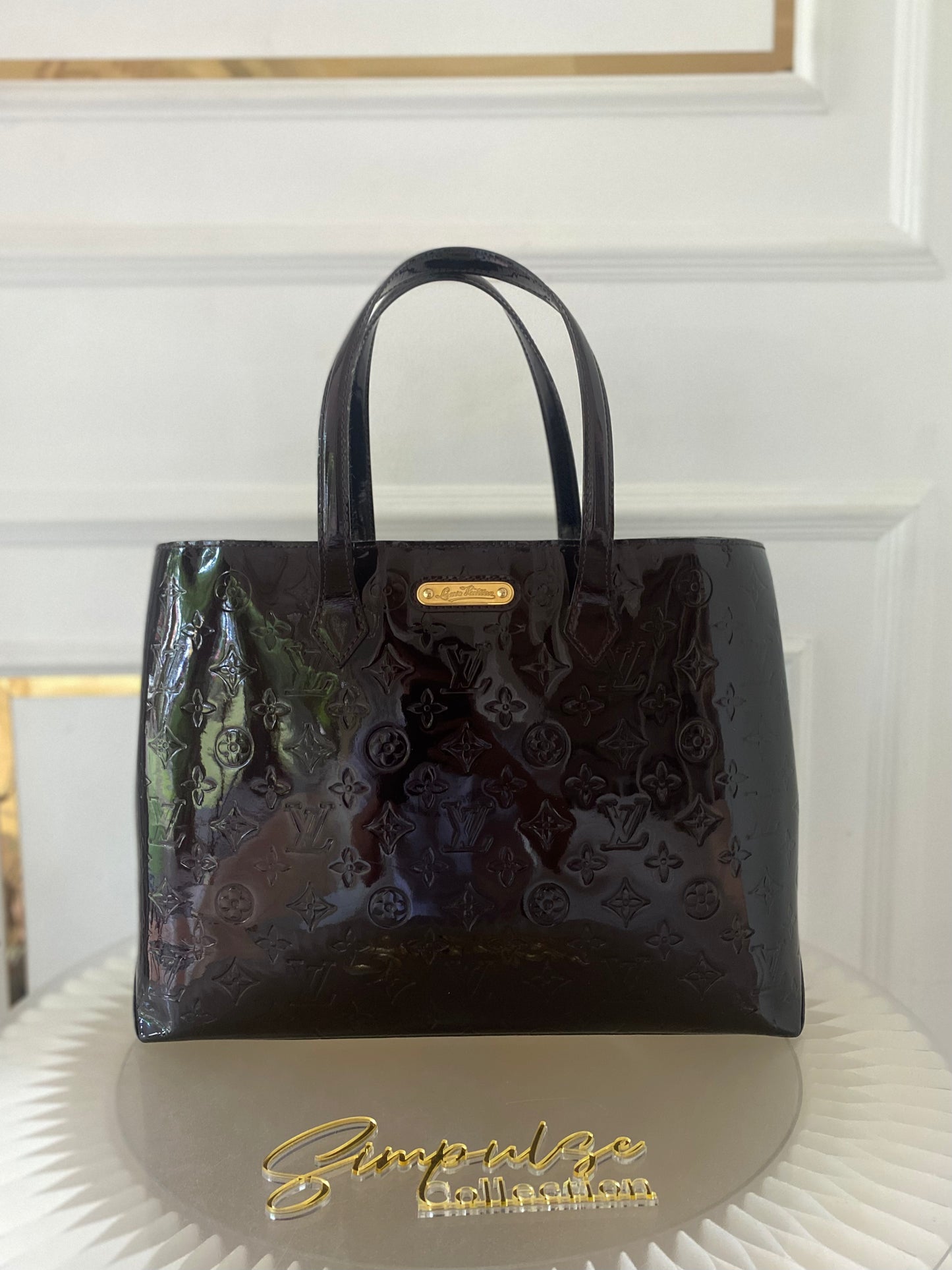 LOUIS VUITTON Amarante Mono Vernis Wiltshire Mm Bag