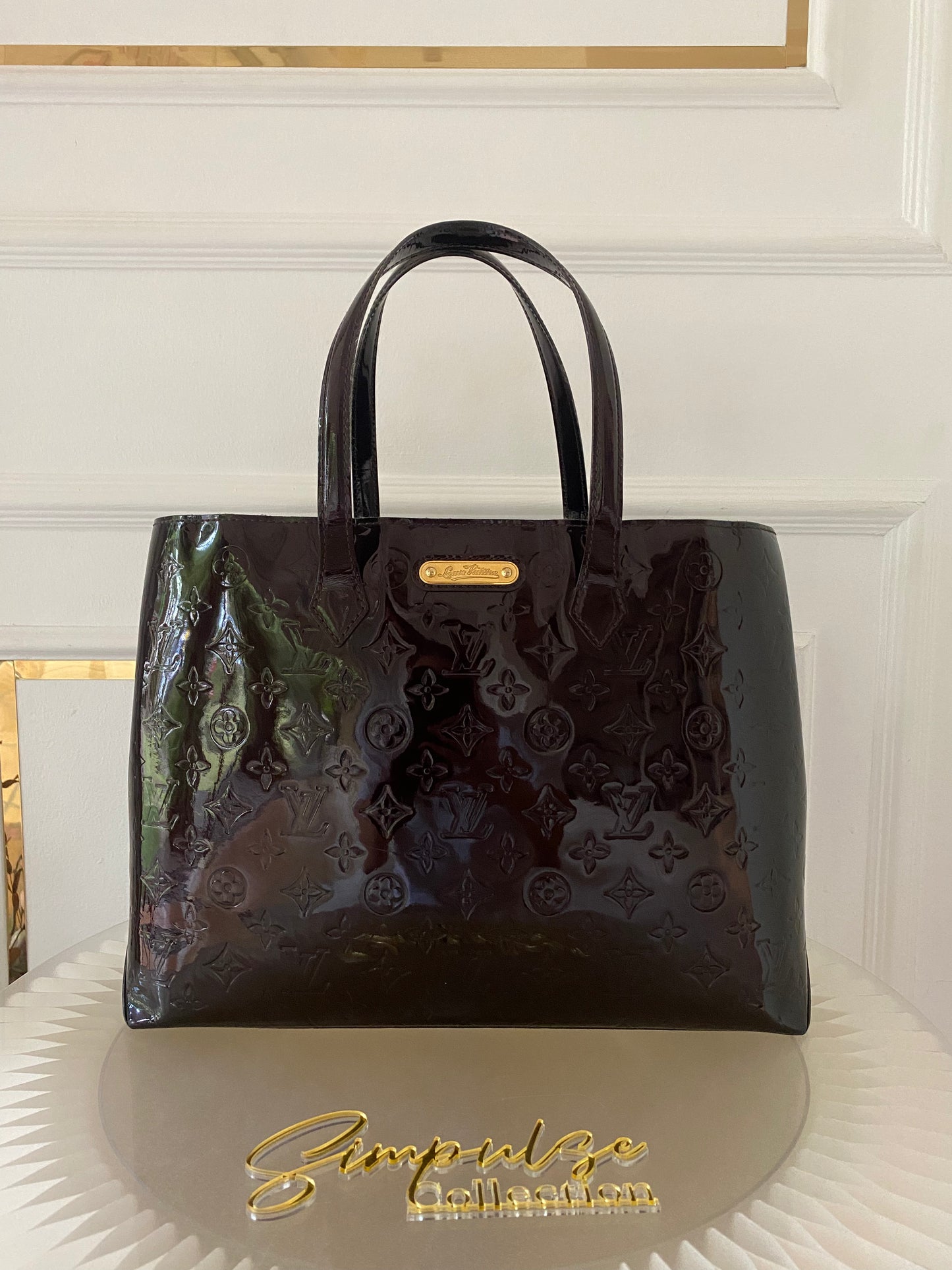 LOUIS VUITTON Amarante Mono Vernis Wiltshire Mm Bag