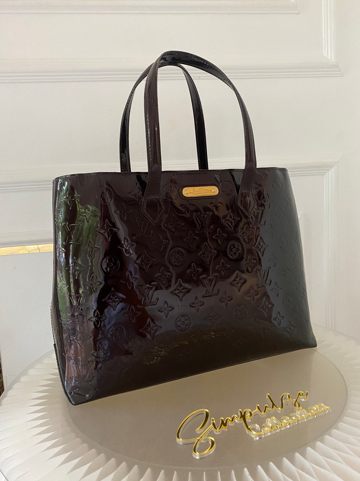 LOUIS VUITTON Amarante Mono Vernis Wiltshire Mm Bag