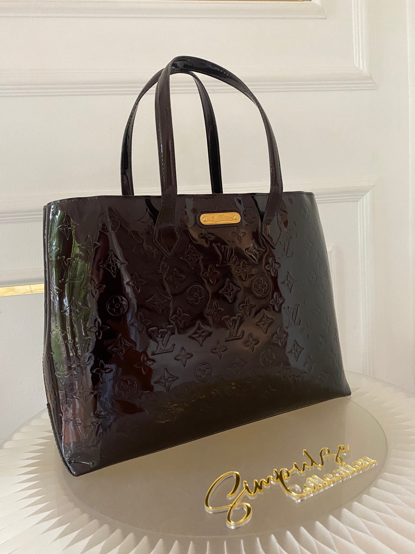 LOUIS VUITTON Amarante Mono Vernis Wiltshire Mm Bag