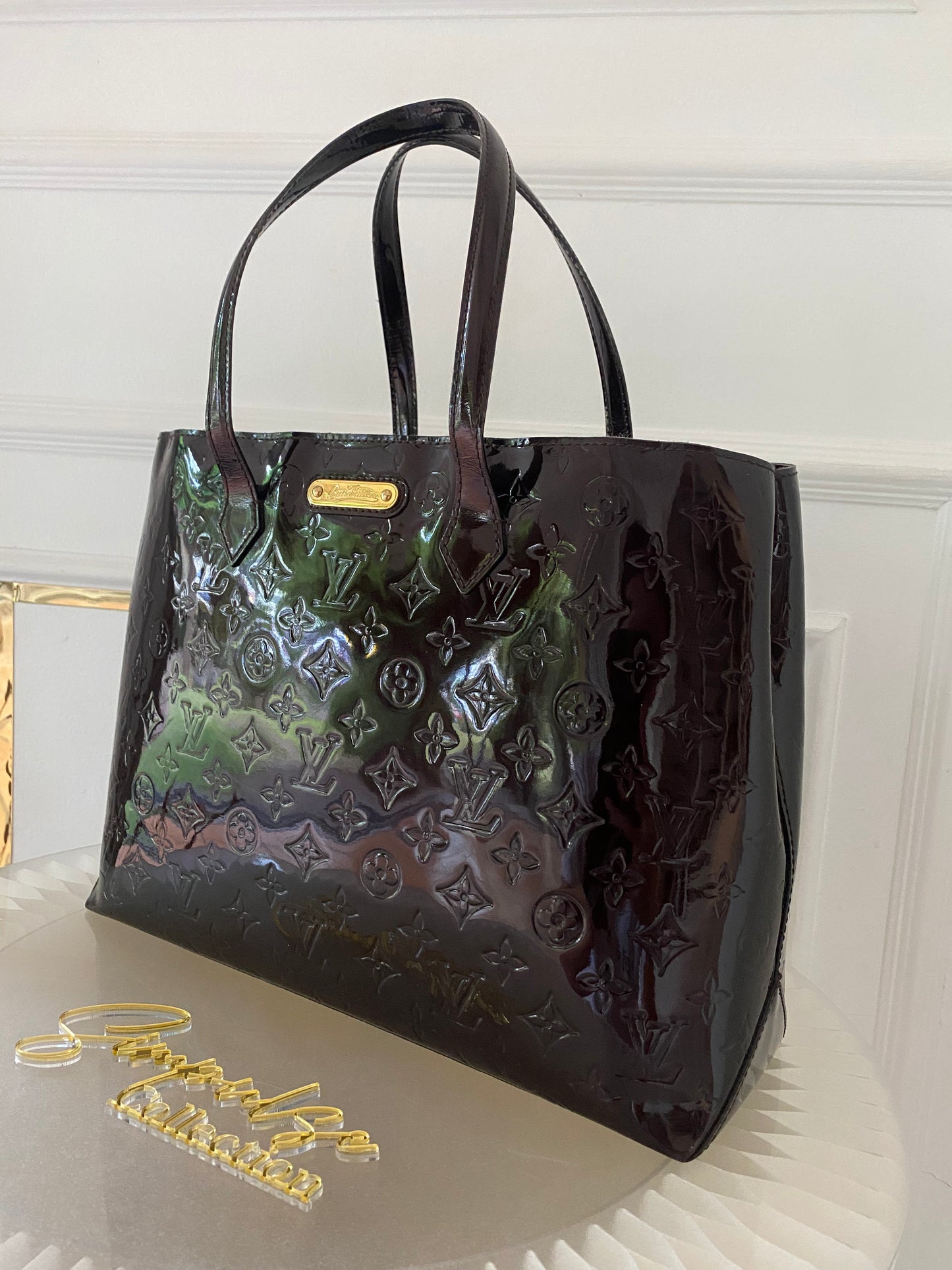 LOUIS VUITTON Amarante Mono Vernis Wiltshire Mm Bag
