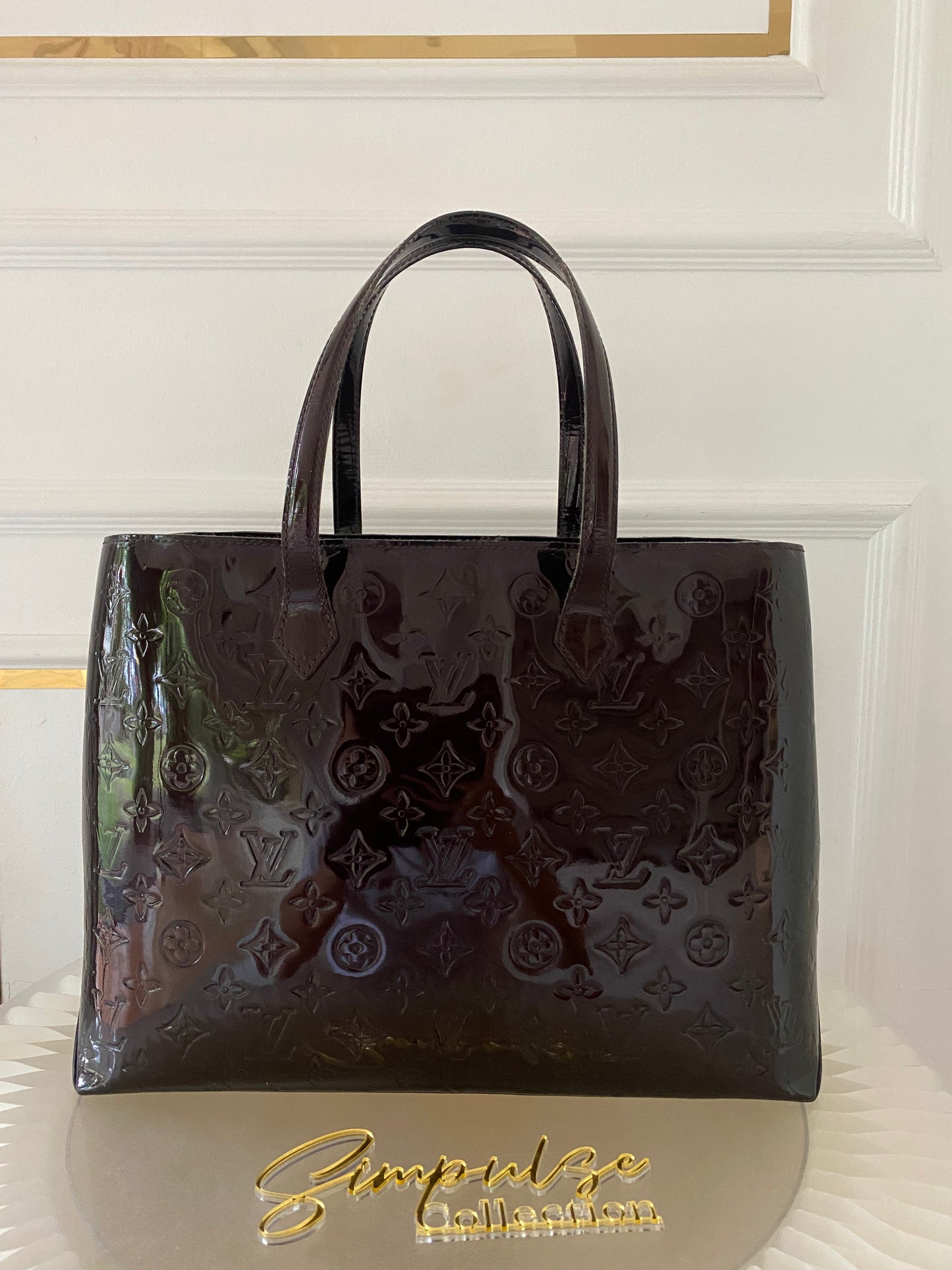 LOUIS VUITTON Amarante Mono Vernis Wiltshire Mm Bag