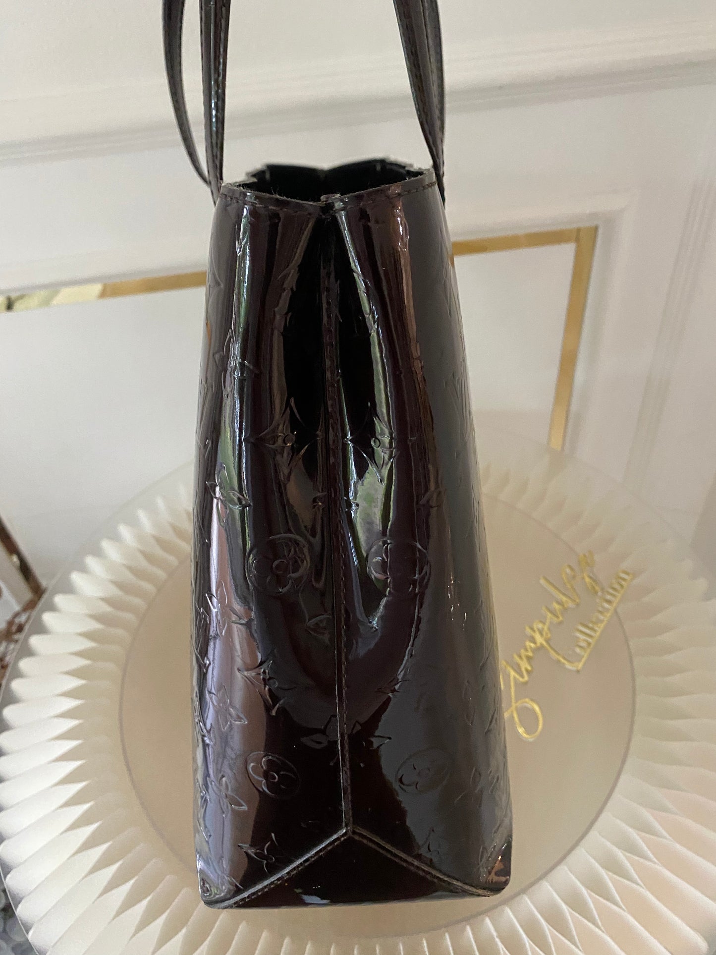 LOUIS VUITTON Amarante Mono Vernis Wiltshire Mm Bag