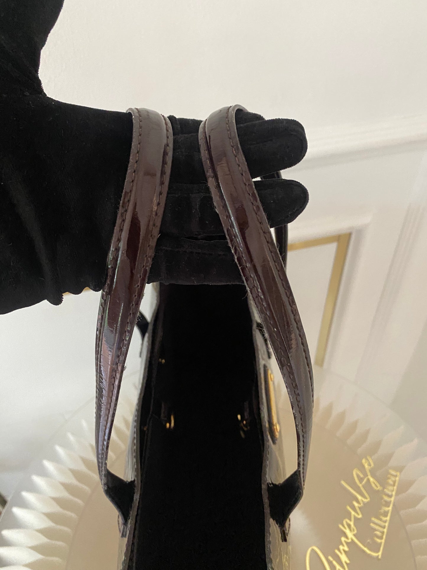 LOUIS VUITTON Amarante Mono Vernis Wiltshire Mm Bag