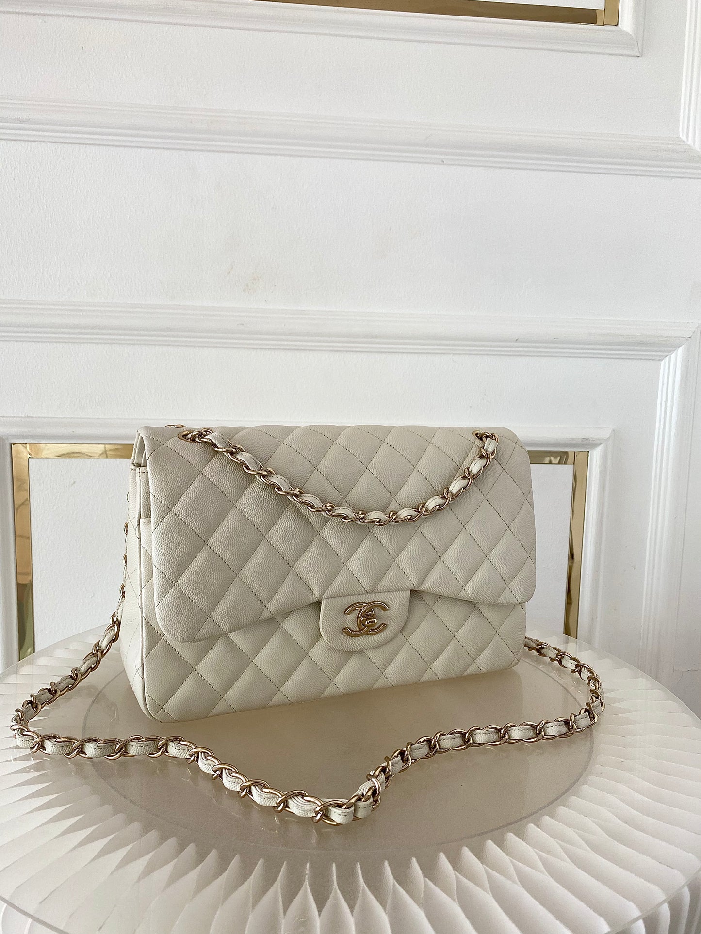 CHANEL Jumbo Double Flap Caviar LGHW