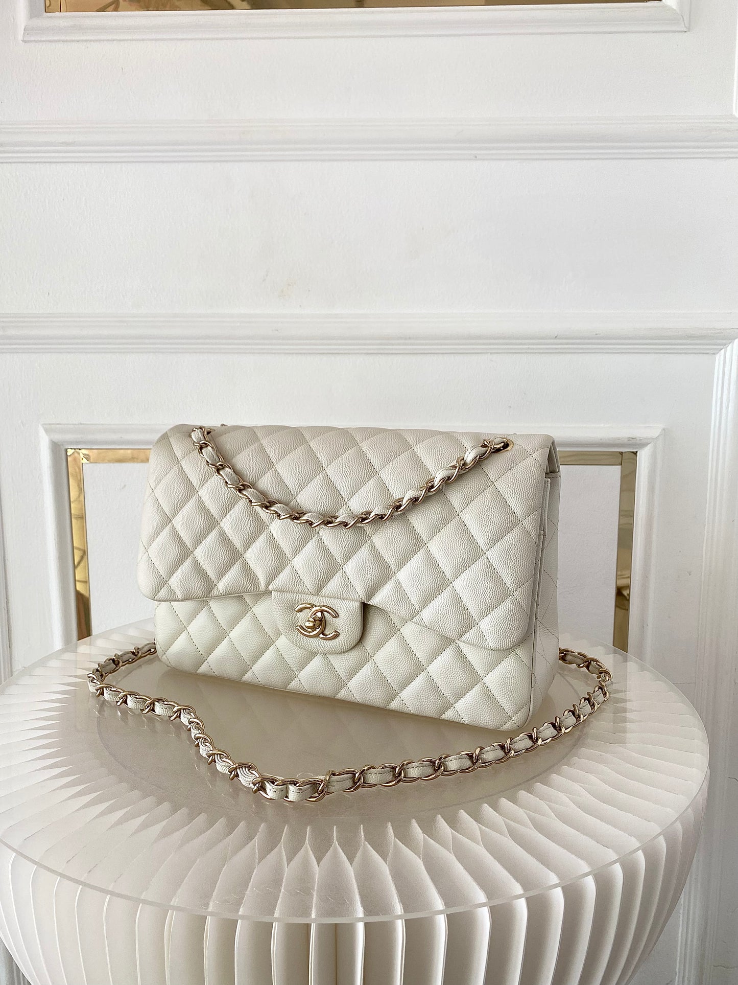 CHANEL Jumbo Double Flap Caviar LGHW