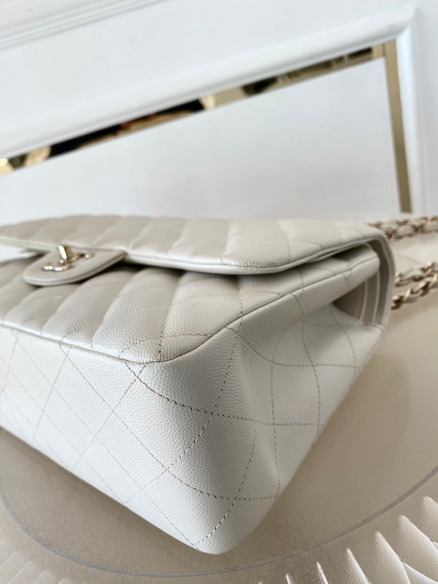 CHANEL Jumbo Double Flap Caviar LGHW