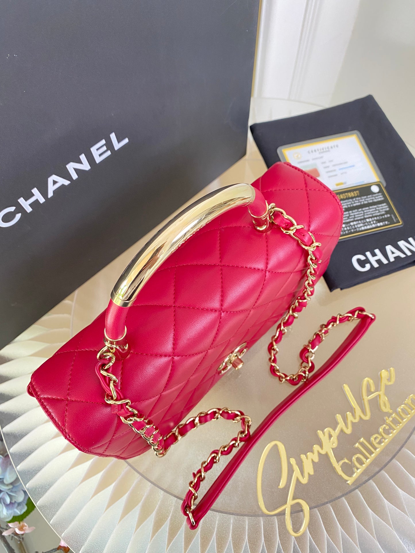 Chanel Small Lambskin Carry Chic Flap