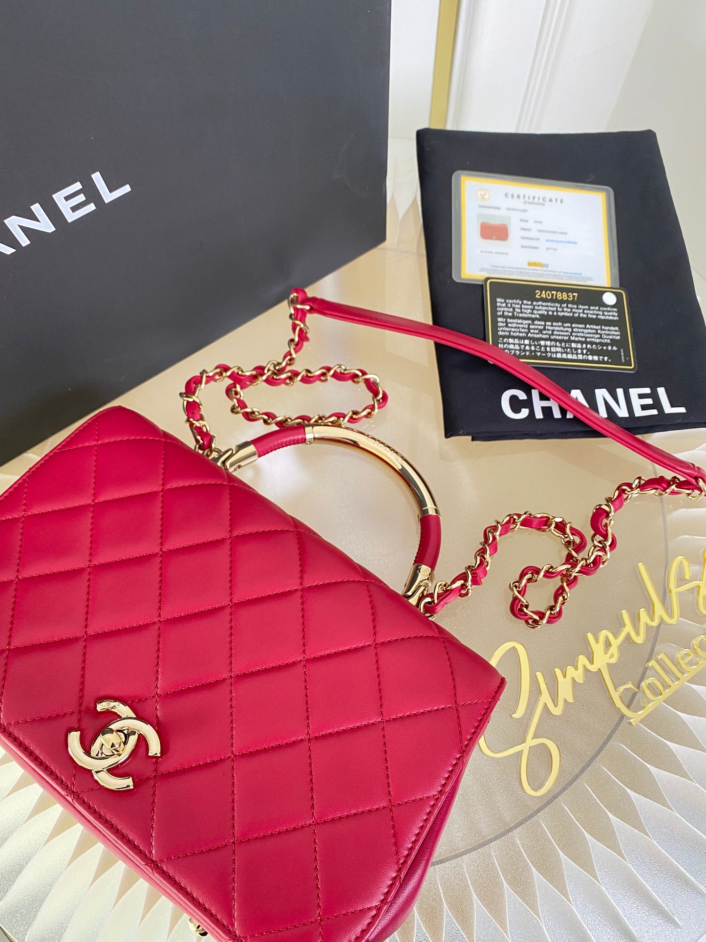 Chanel Small Lambskin Carry Chic Flap