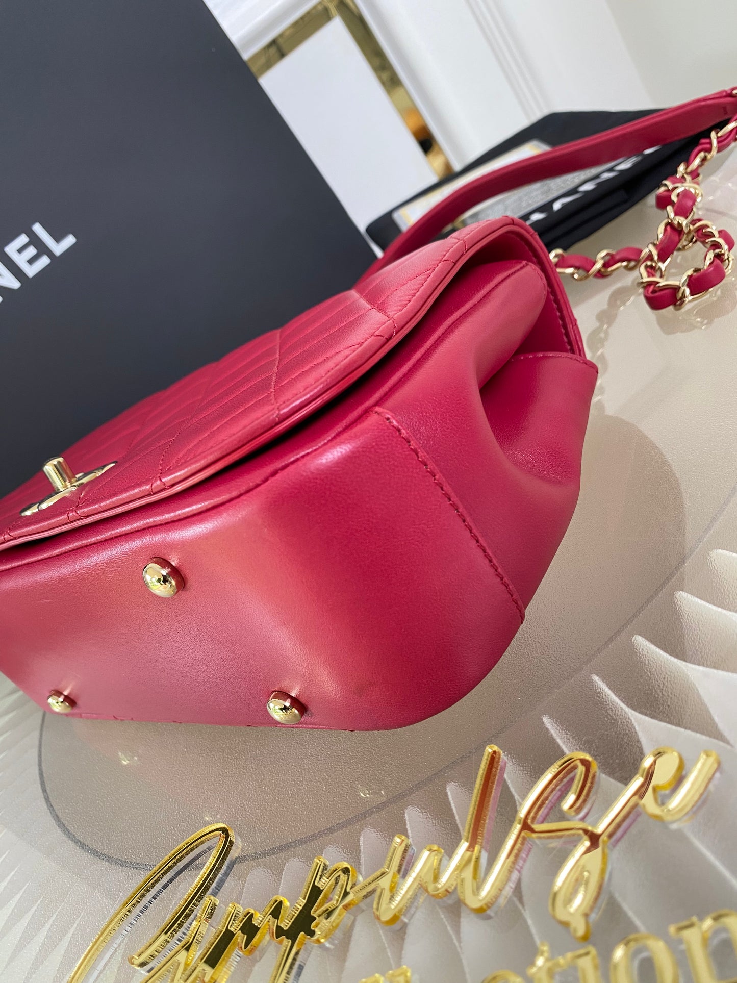 Chanel Small Lambskin Carry Chic Flap