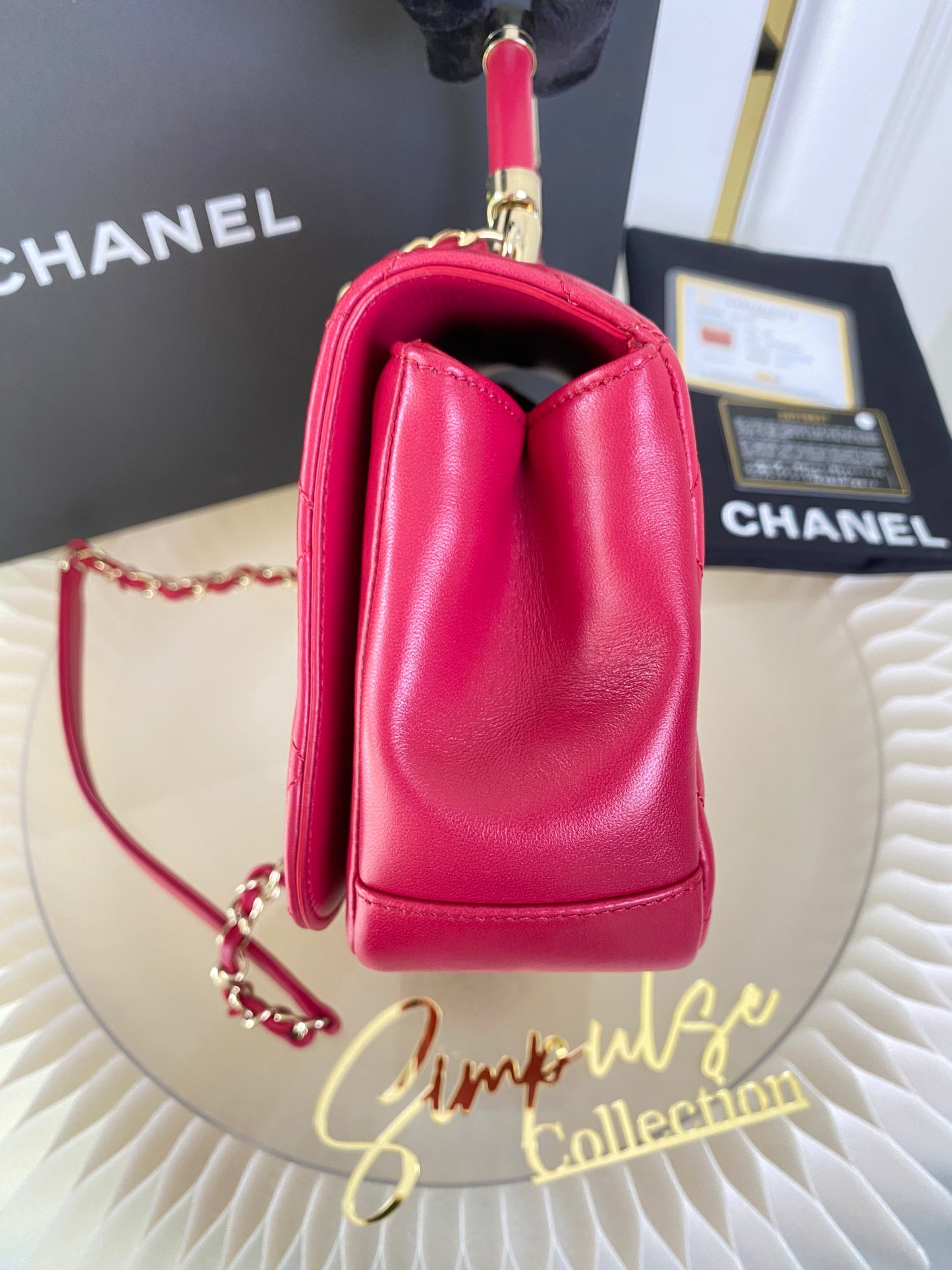 Chanel Small Lambskin Carry Chic Flap