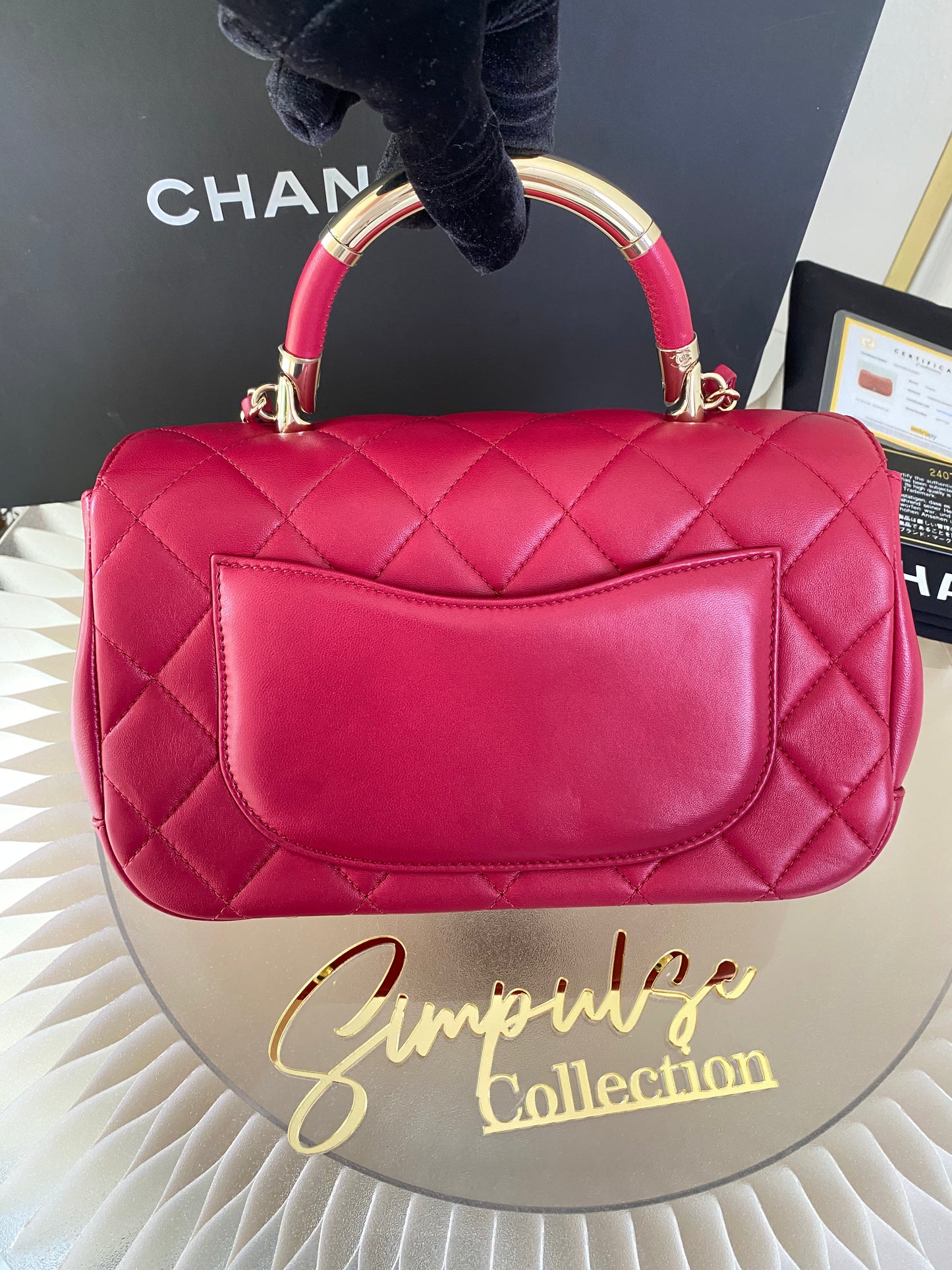 Chanel Small Lambskin Carry Chic Flap