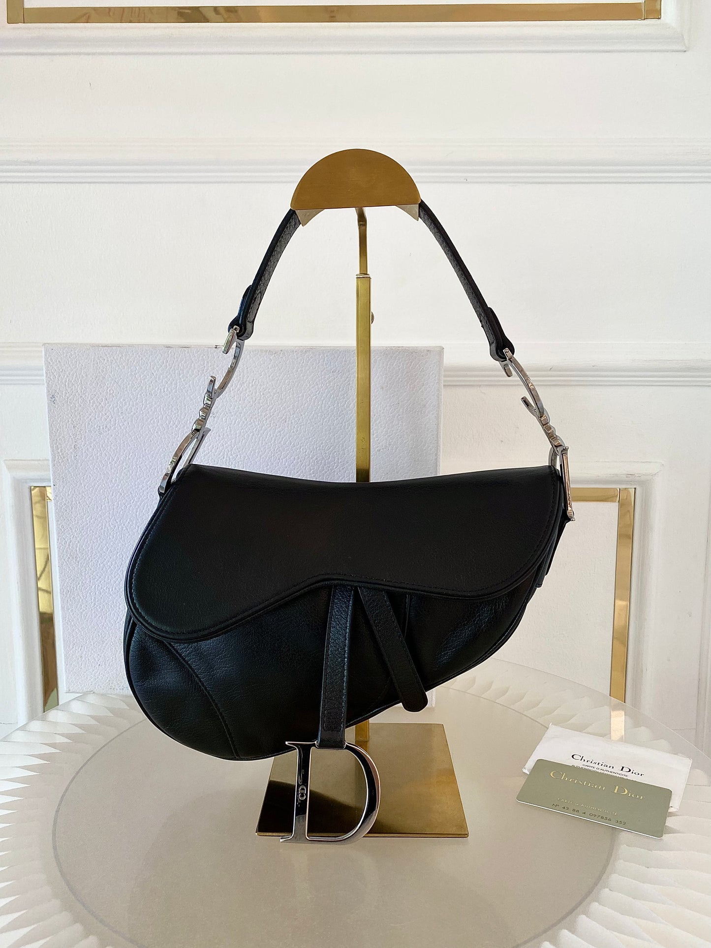 DIOR Saddle Medium in Black SHW