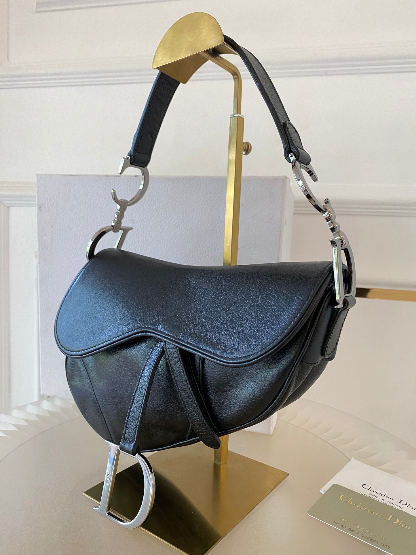 DIOR Saddle Medium in Black SHW