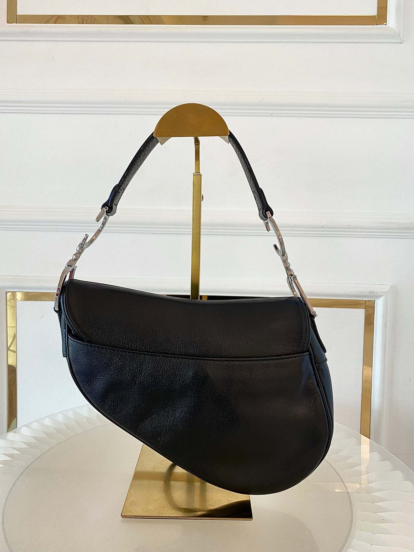 DIOR Saddle Medium in Black SHW