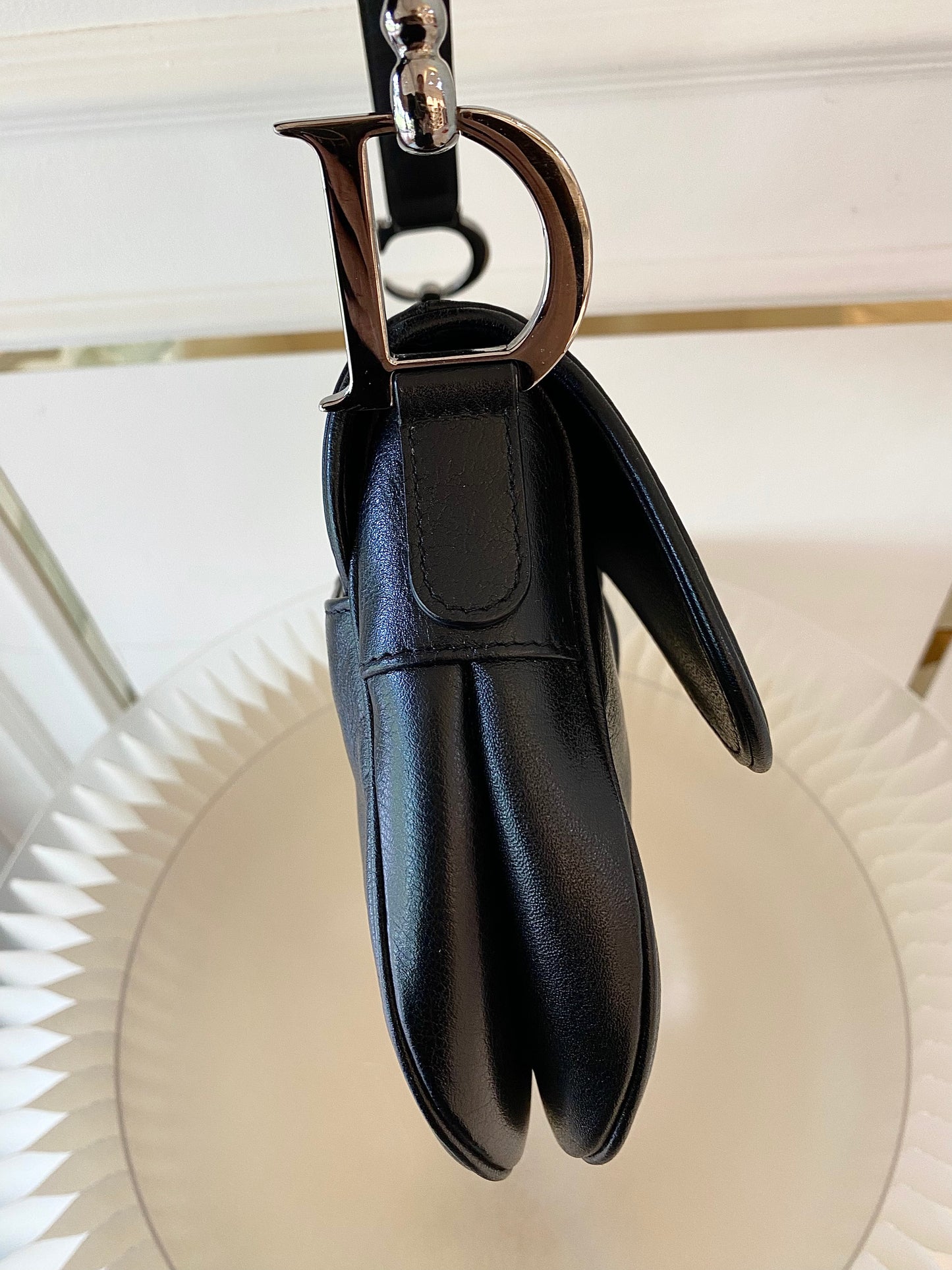 DIOR Saddle Medium in Black SHW