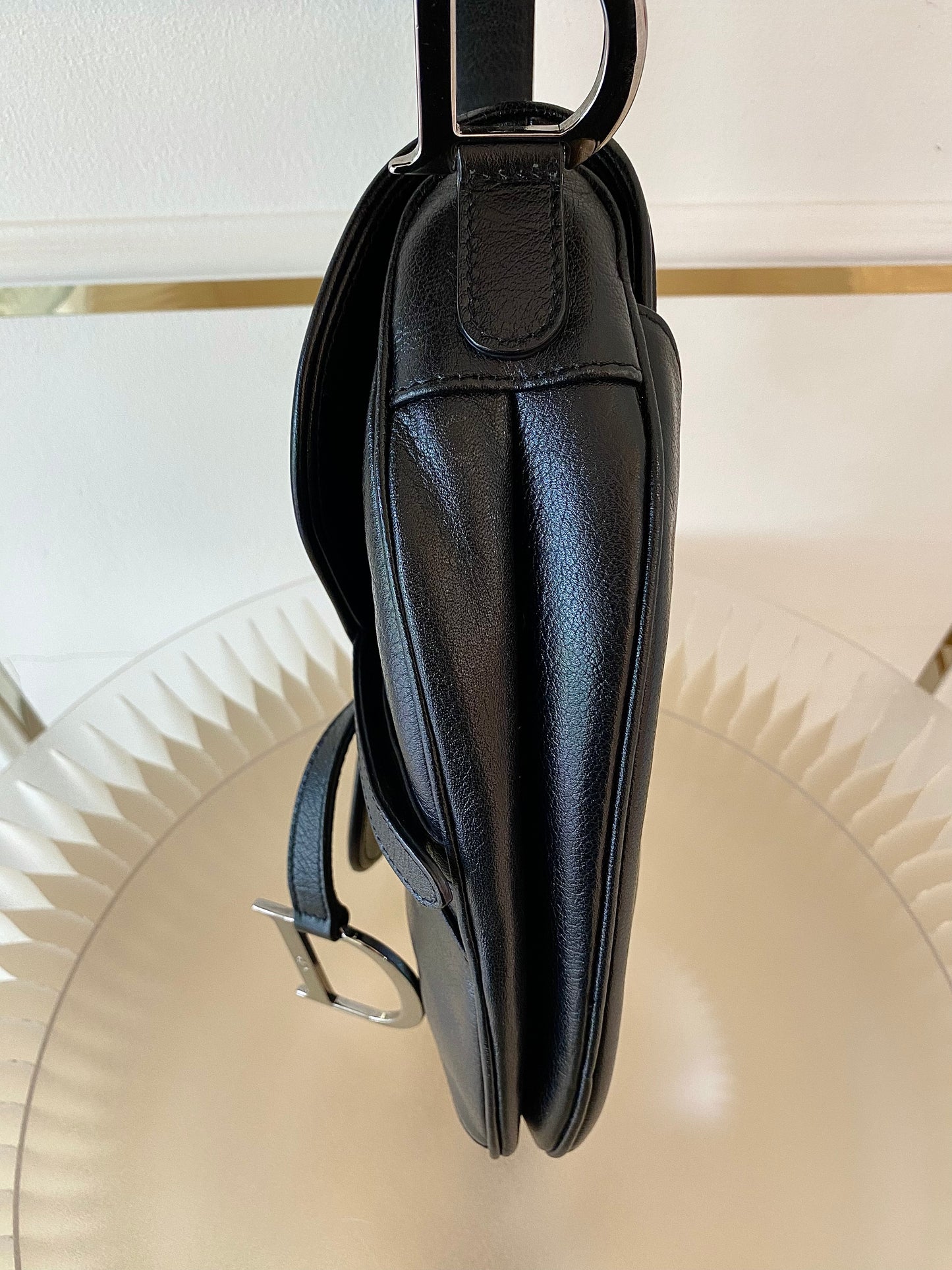 DIOR Saddle Medium in Black SHW