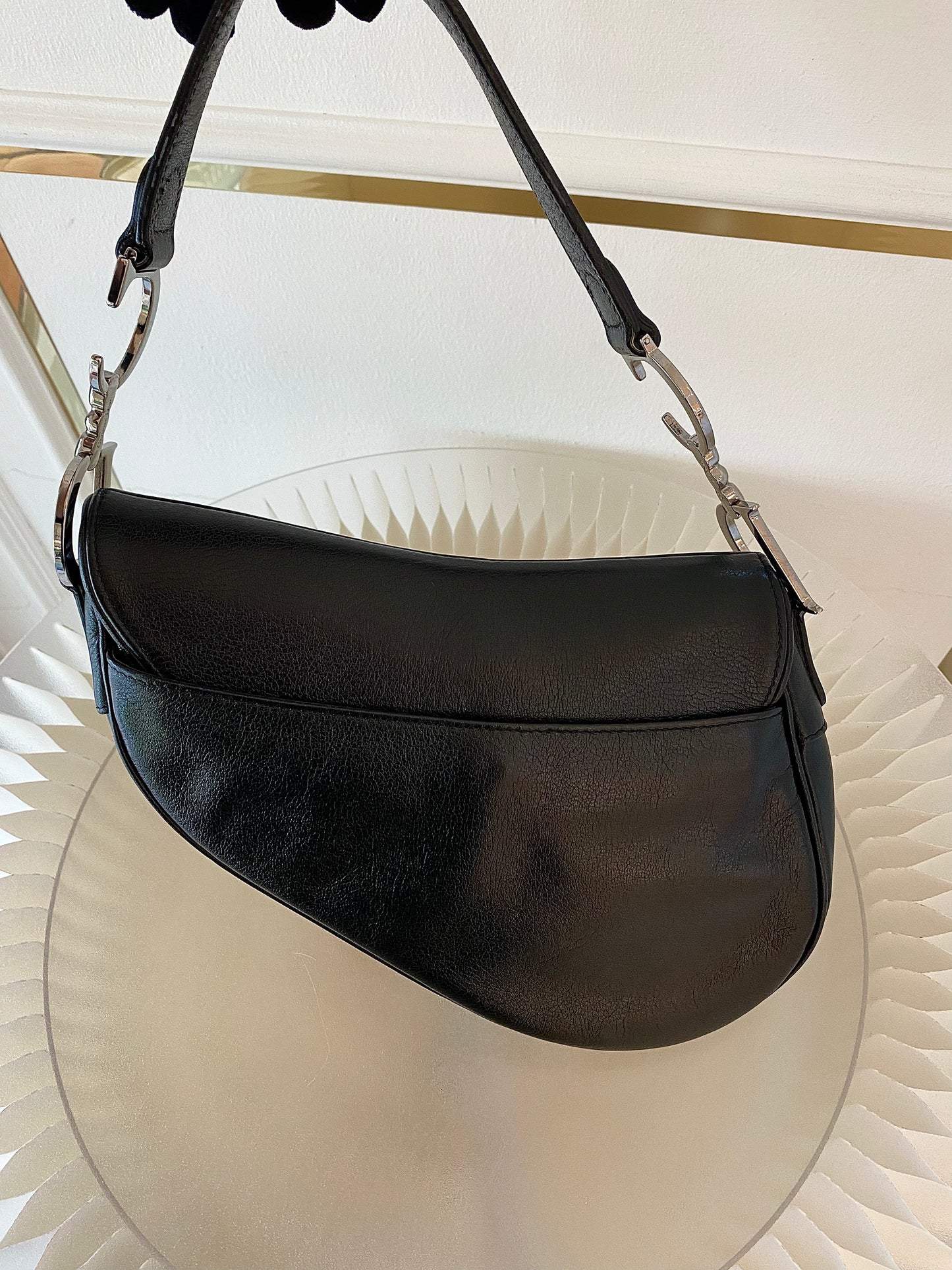 DIOR Saddle Medium in Black SHW