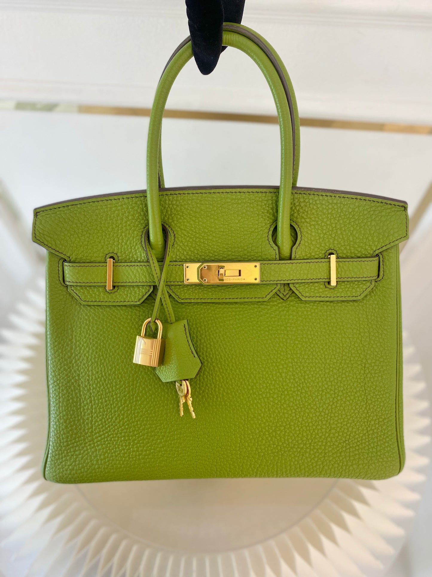 Hermes Birkin 30 Vert Anis GHW in Togo Leather