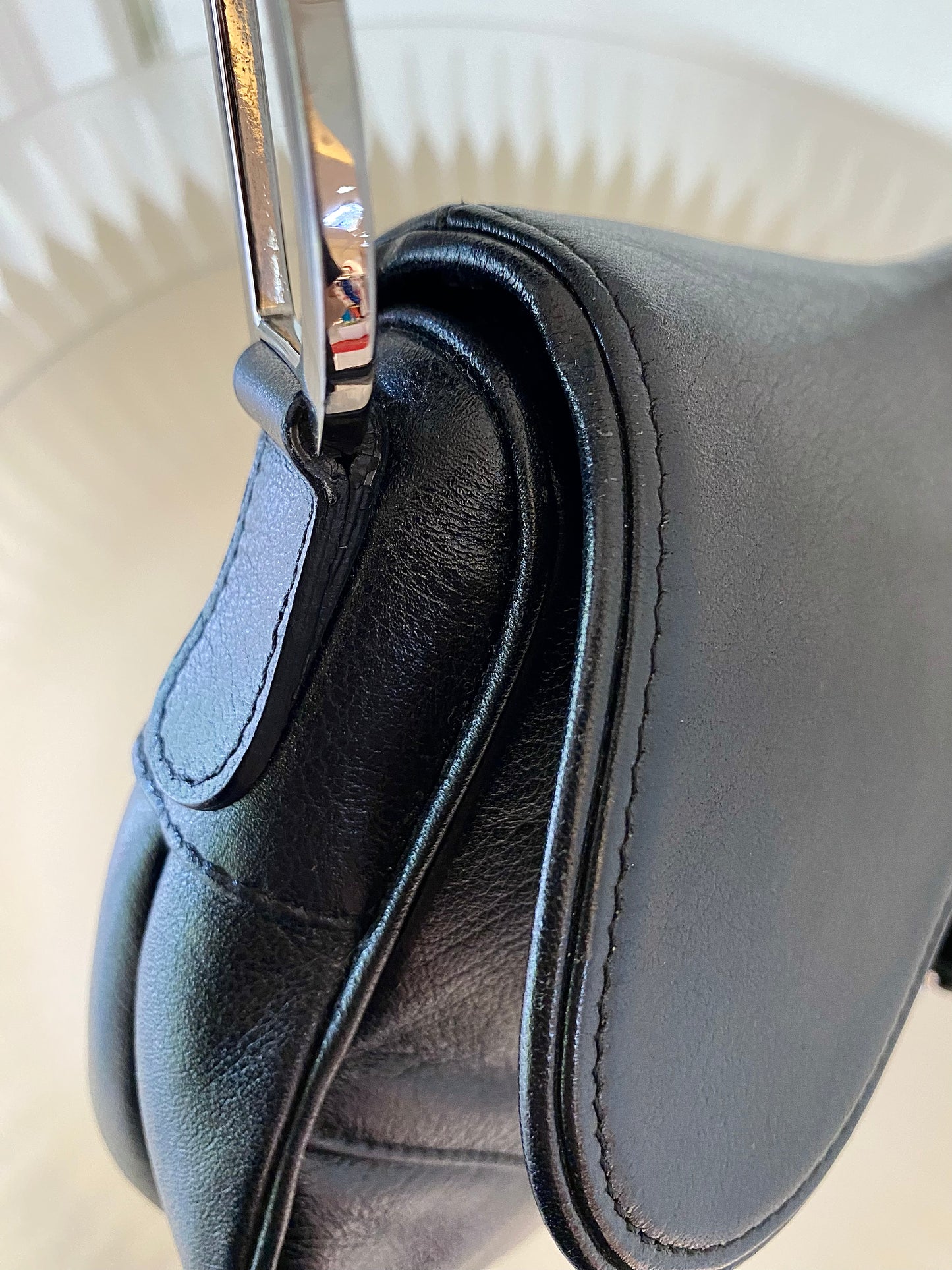 DIOR Saddle Medium in Black SHW