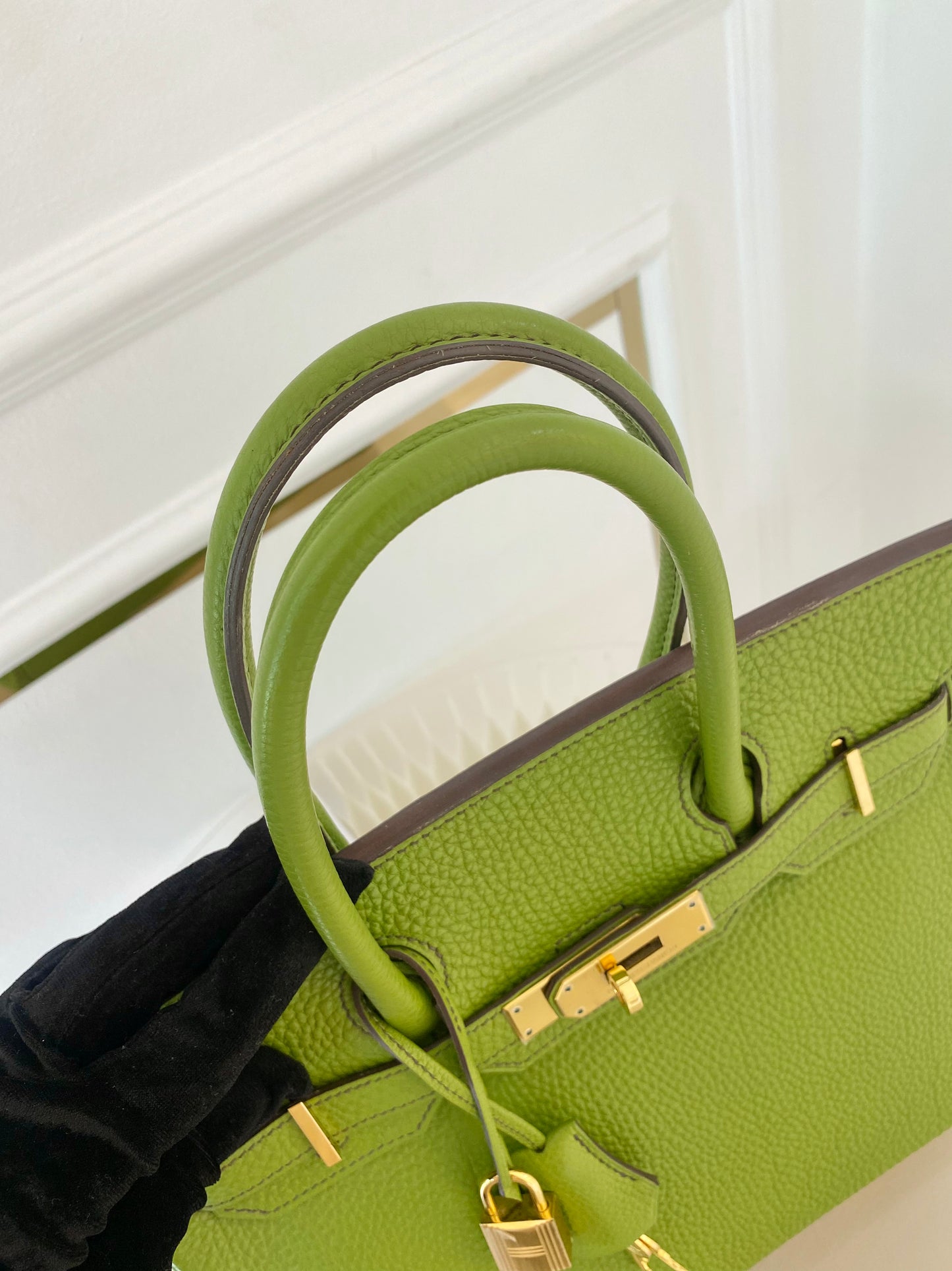 Hermes Birkin 30 Vert Anis GHW in Togo Leather