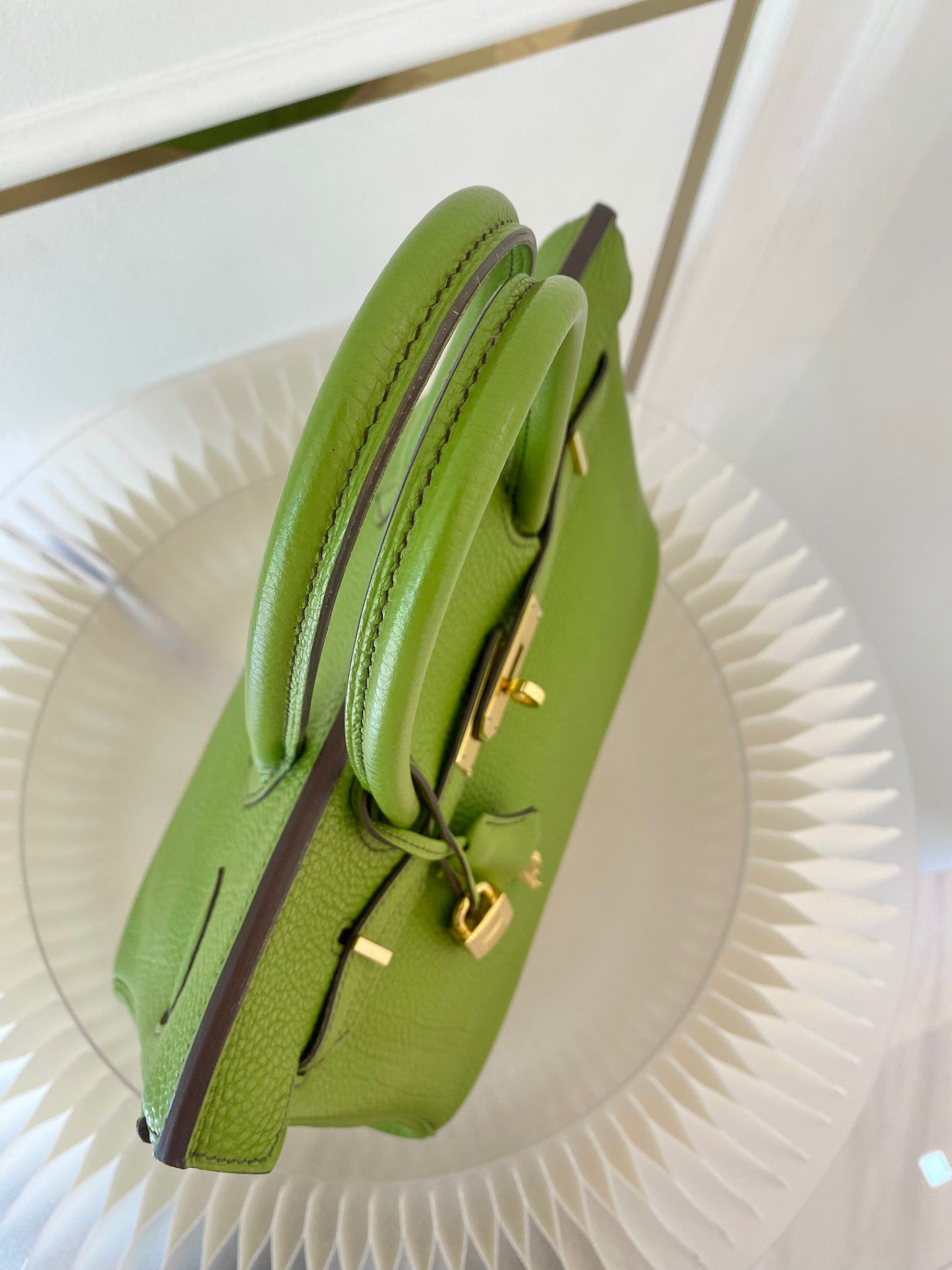 Hermes Birkin 30 Vert Anis GHW in Togo Leather