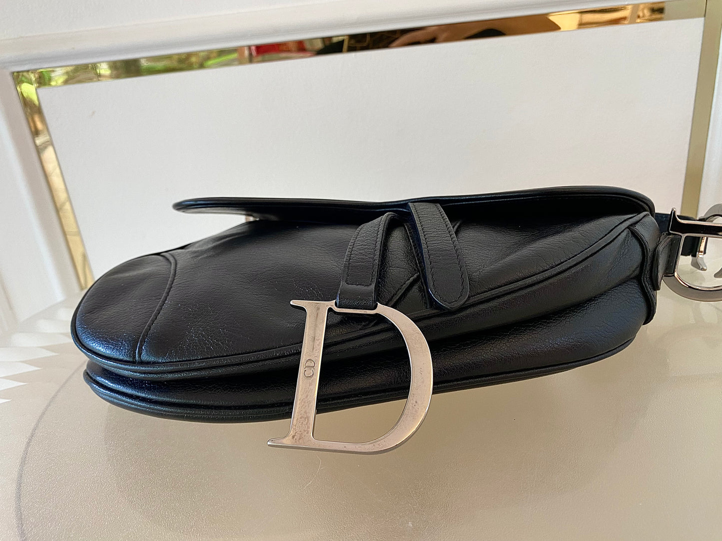 DIOR Saddle Medium in Black SHW