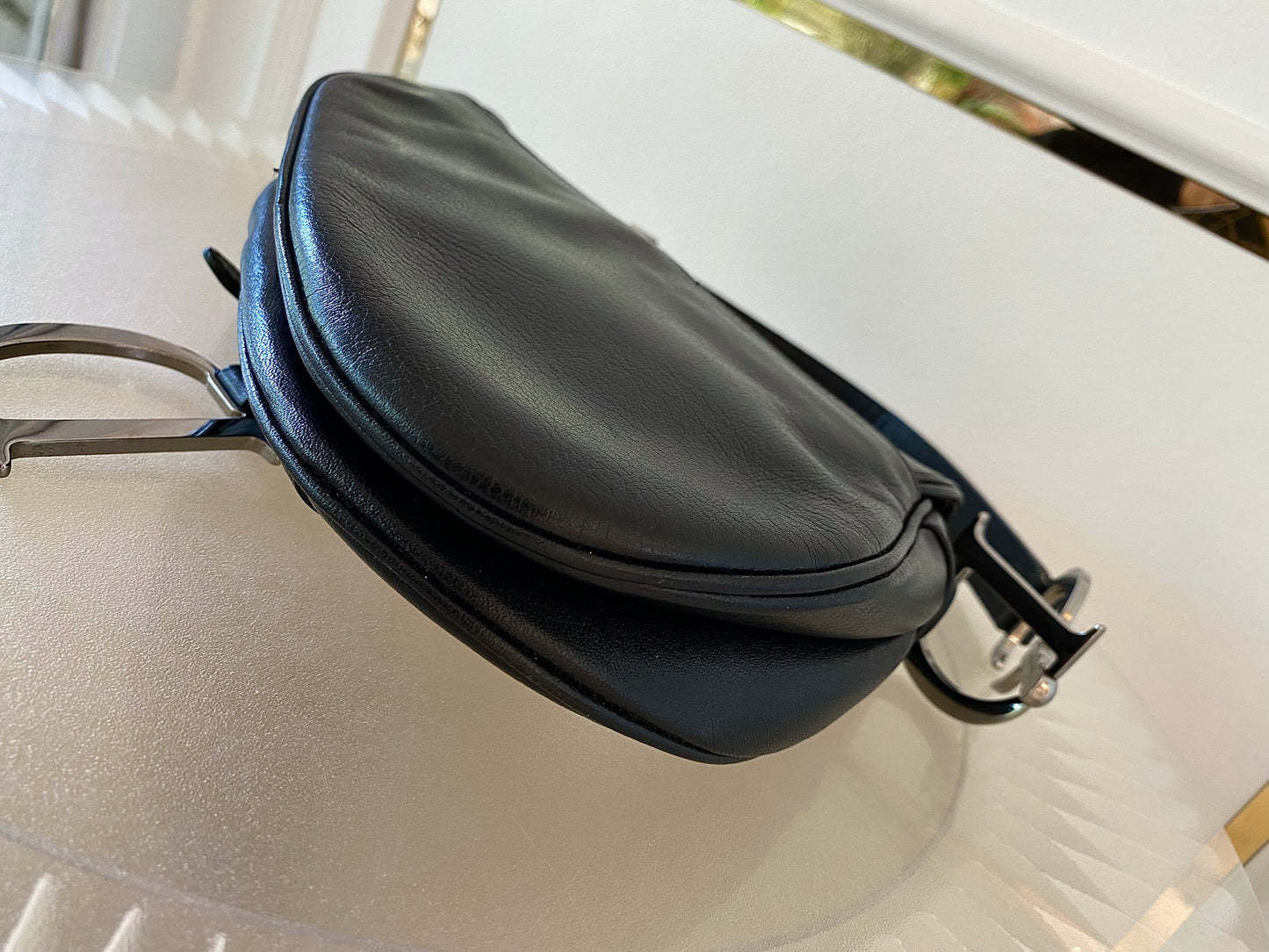 DIOR Saddle Medium in Black SHW
